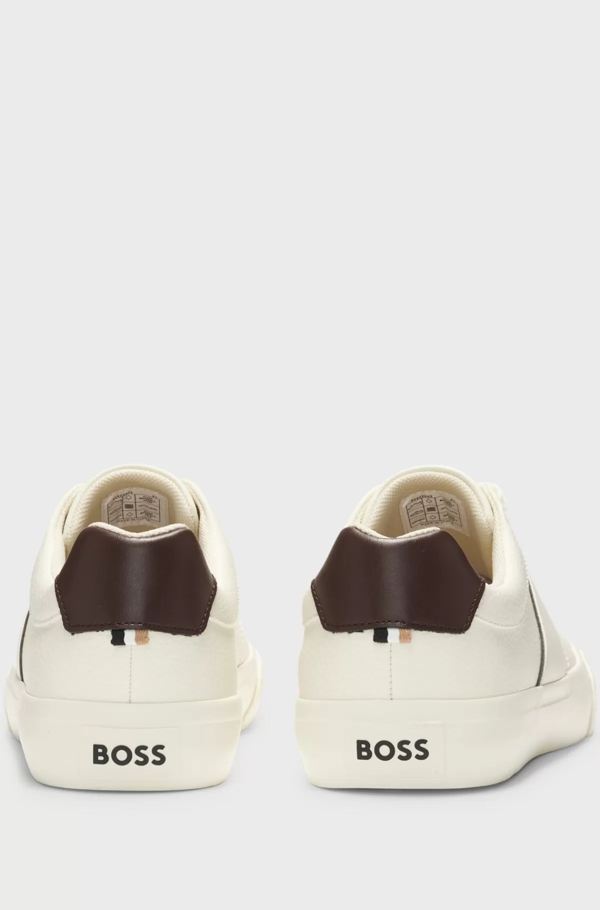 HUGO BOSS Sneakers I Imiteret Læder Med Almindelig Og Kornet Tekstur Naturlig Cheap