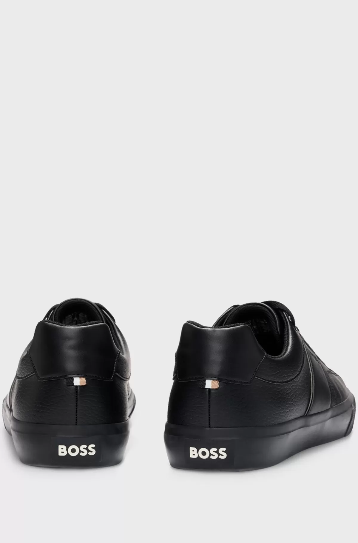HUGO BOSS Sneakers I Imiteret Læder Med Almindelig Og Kornet Tekstur Sort Sale