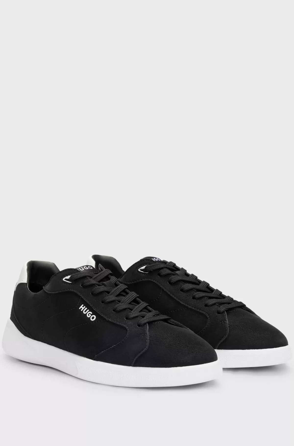 HUGO BOSS Sneakers I Imiteret Læder Med Logodetalje Sort Store