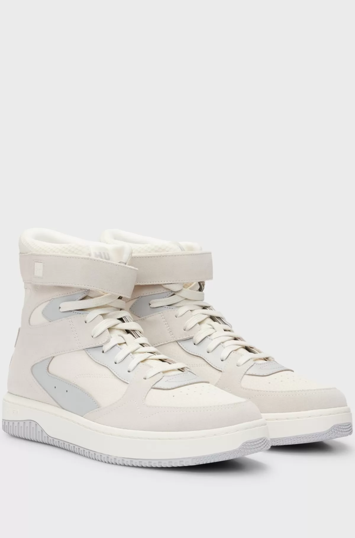 HUGO BOSS Sneakers I Læder Og Ruskind Med Højt Skaft Beige Clearance