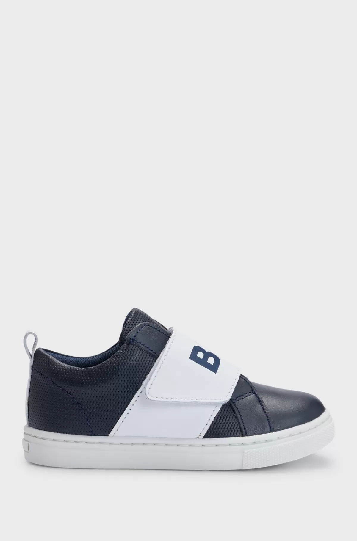 HUGO BOSS Sneakers I Mineralsk Garvet Læder Og Med Logorem Til Børn Mørkeblå Best