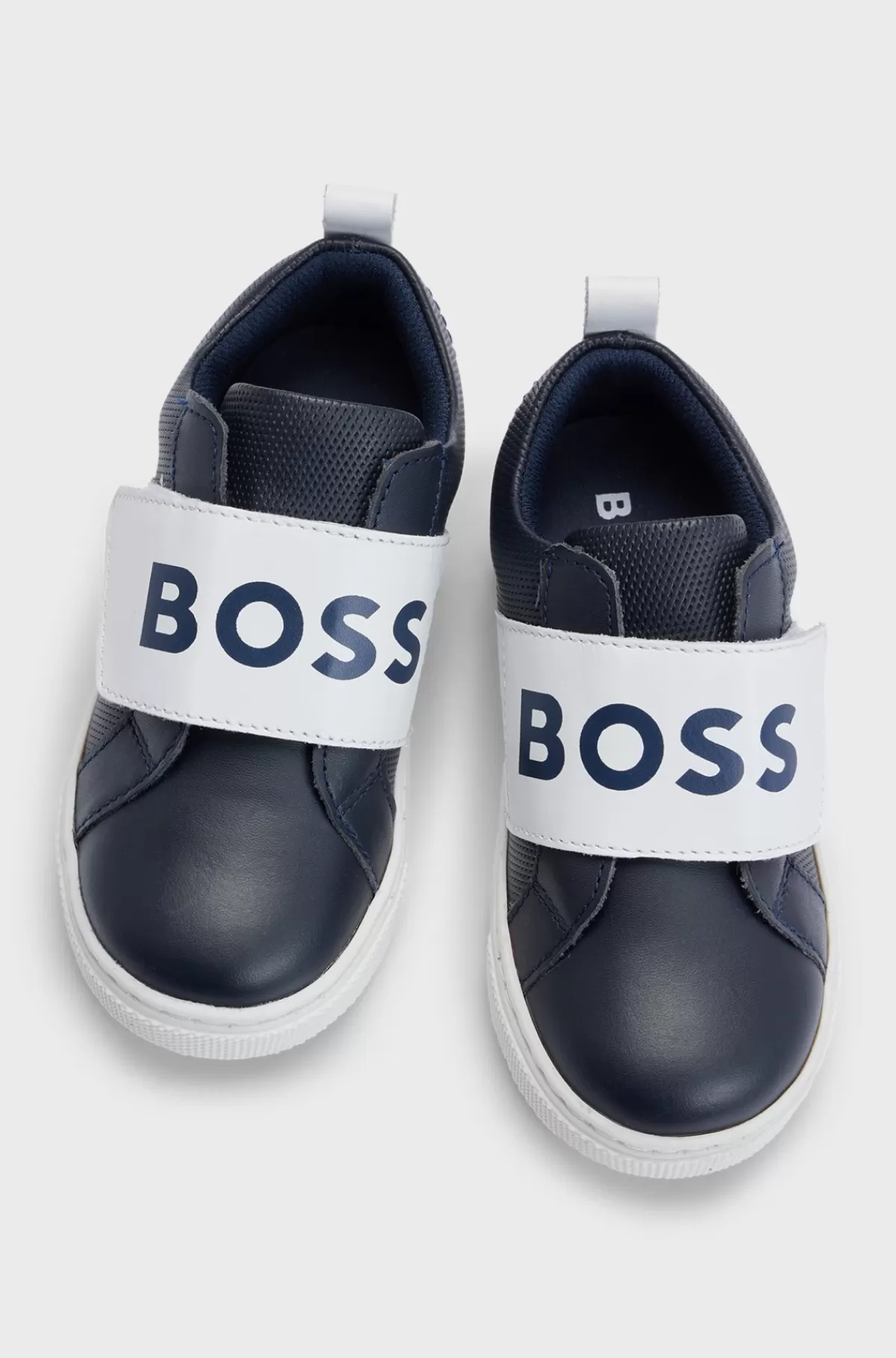 HUGO BOSS Sneakers I Mineralsk Garvet Læder Og Med Logorem Til Børn Mørkeblå Best