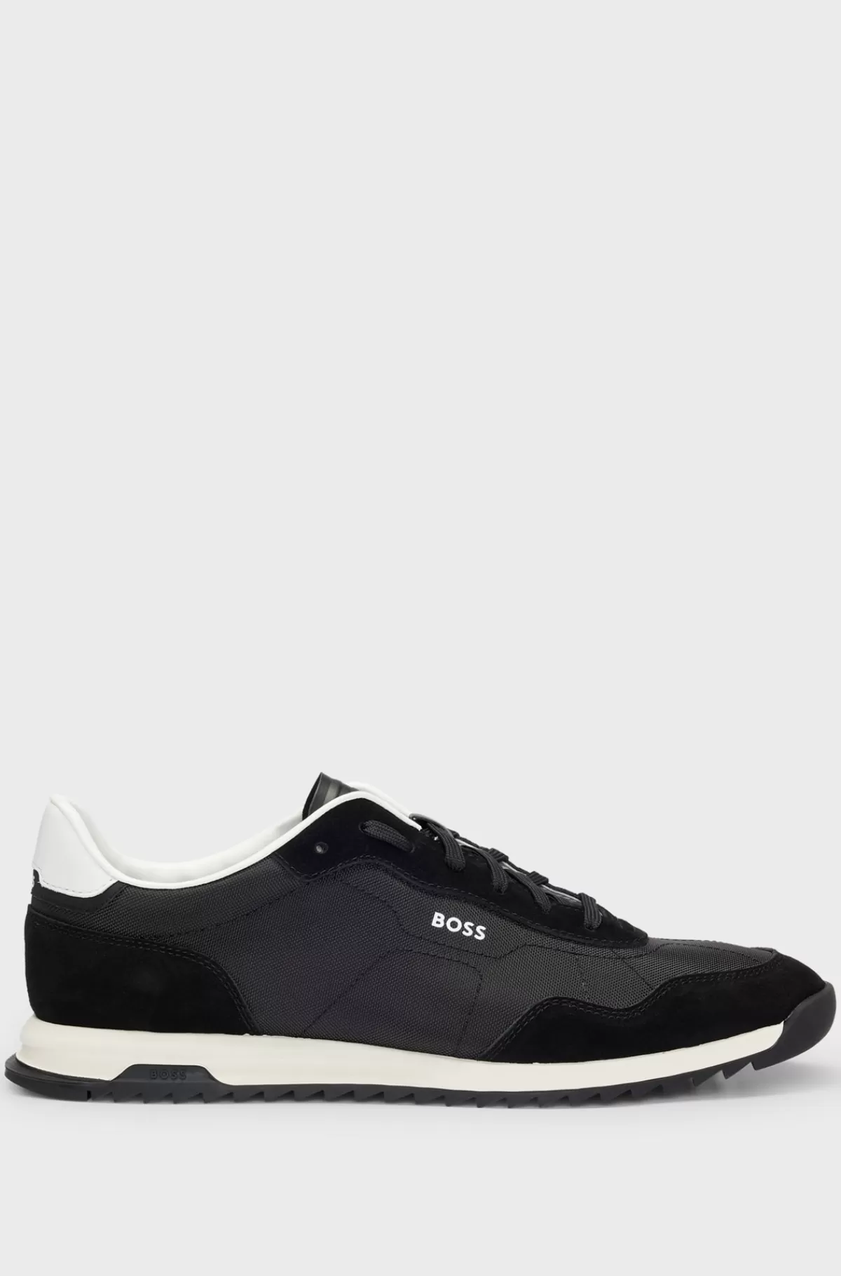 HUGO BOSS Sneakers I Strukturstof Og Ruskind Med Snørebånd Sort Hot