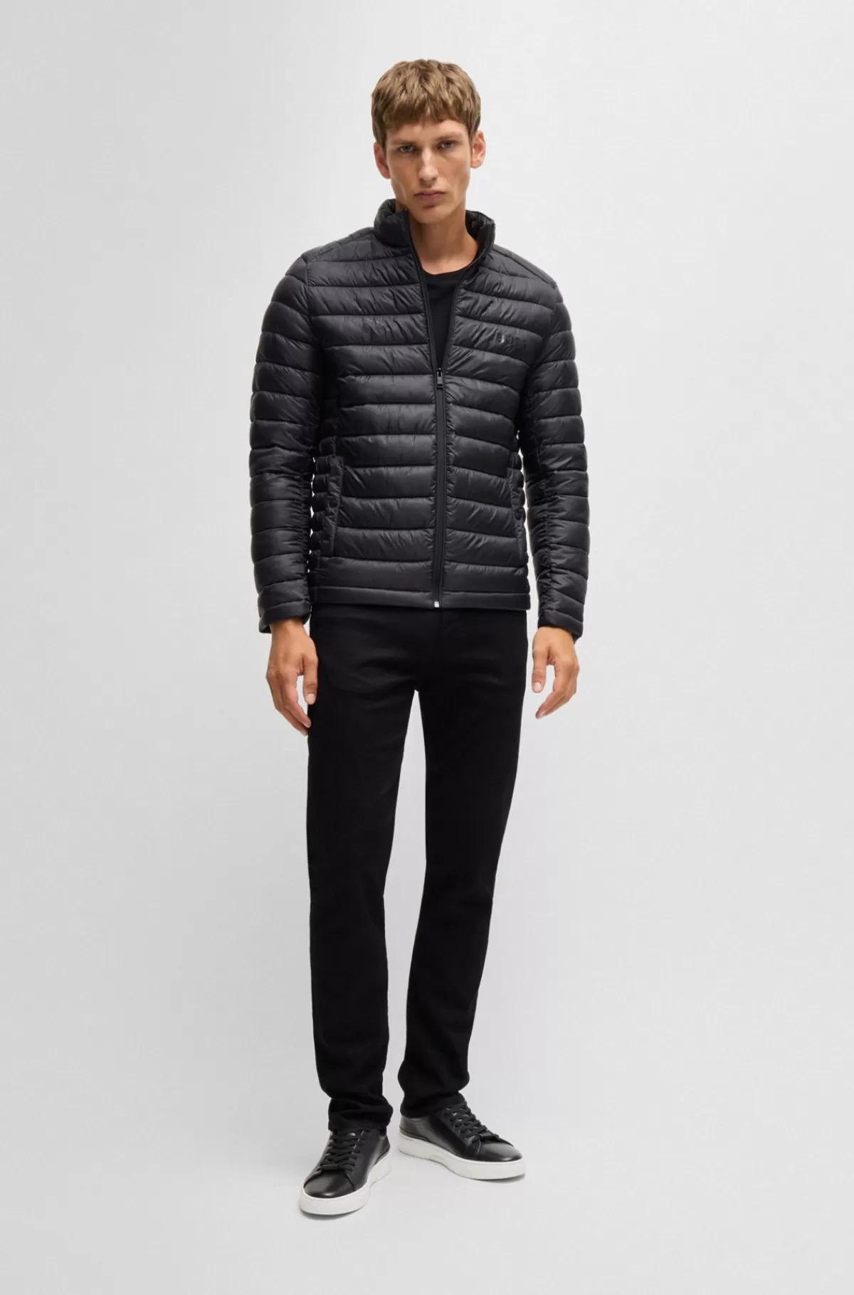HUGO BOSS Sneakers Med Low Cut I Gary-læder Med Logo Ved Snørebåndene Sort Cheap