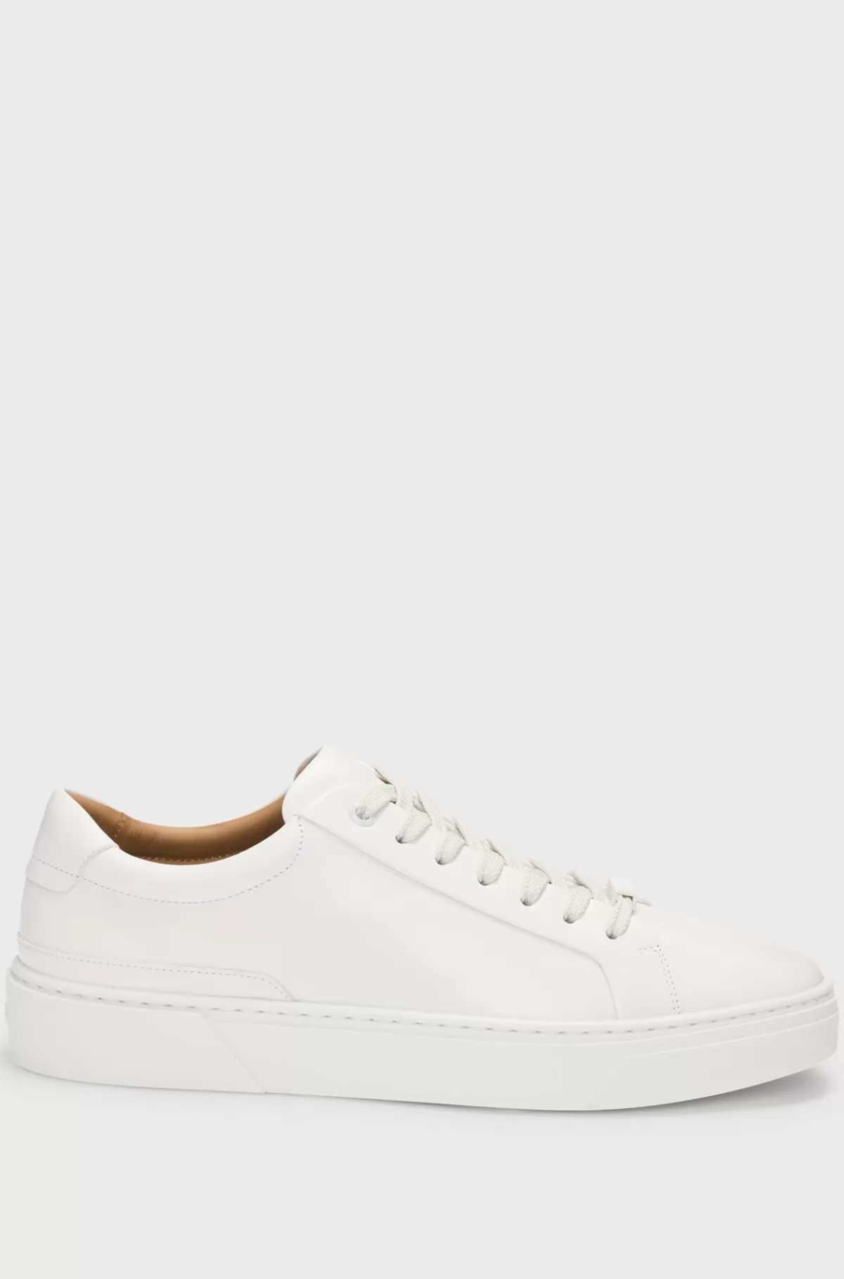 HUGO BOSS Sneakers Med Low Cut I Gary-læder Med Logo Ved Snørebåndene Hvid Hot