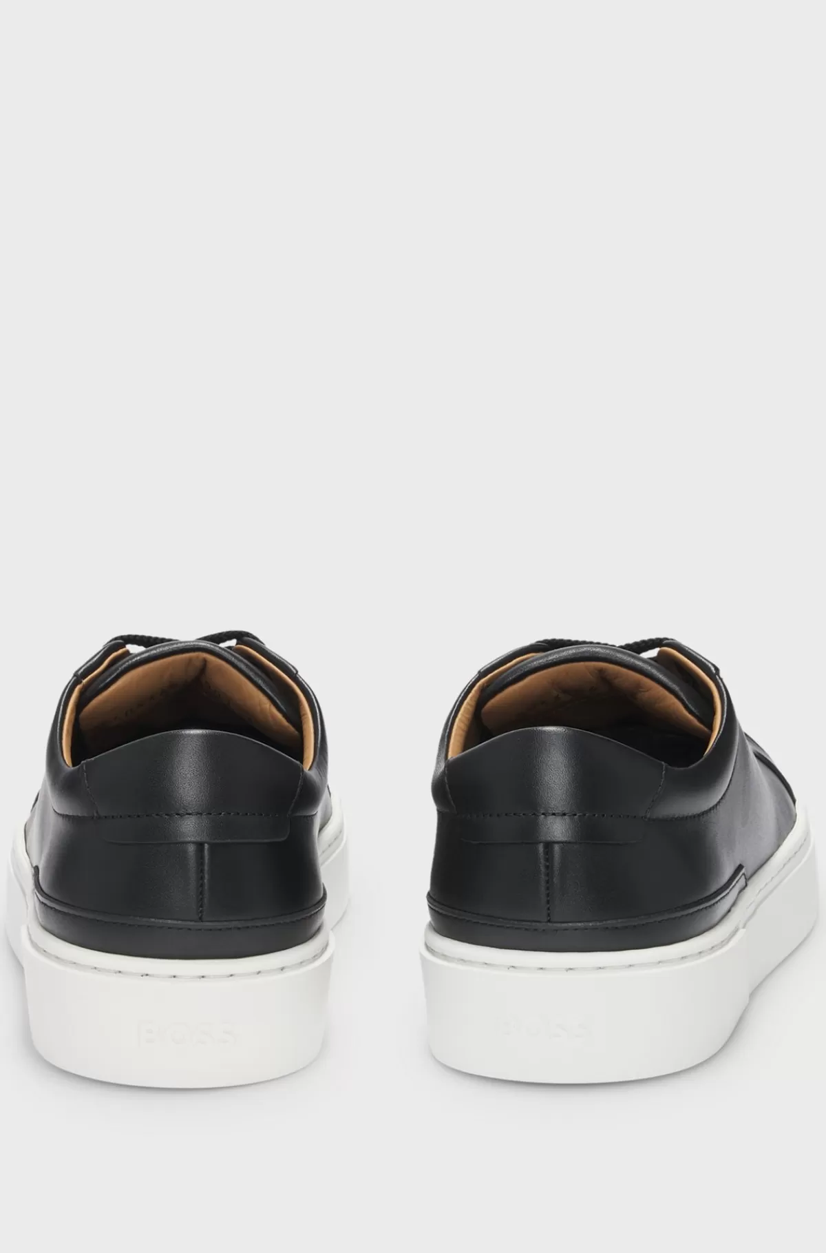 HUGO BOSS Sneakers Med Low Cut I Gary-læder Med Logo Ved Snørebåndene Sort Cheap