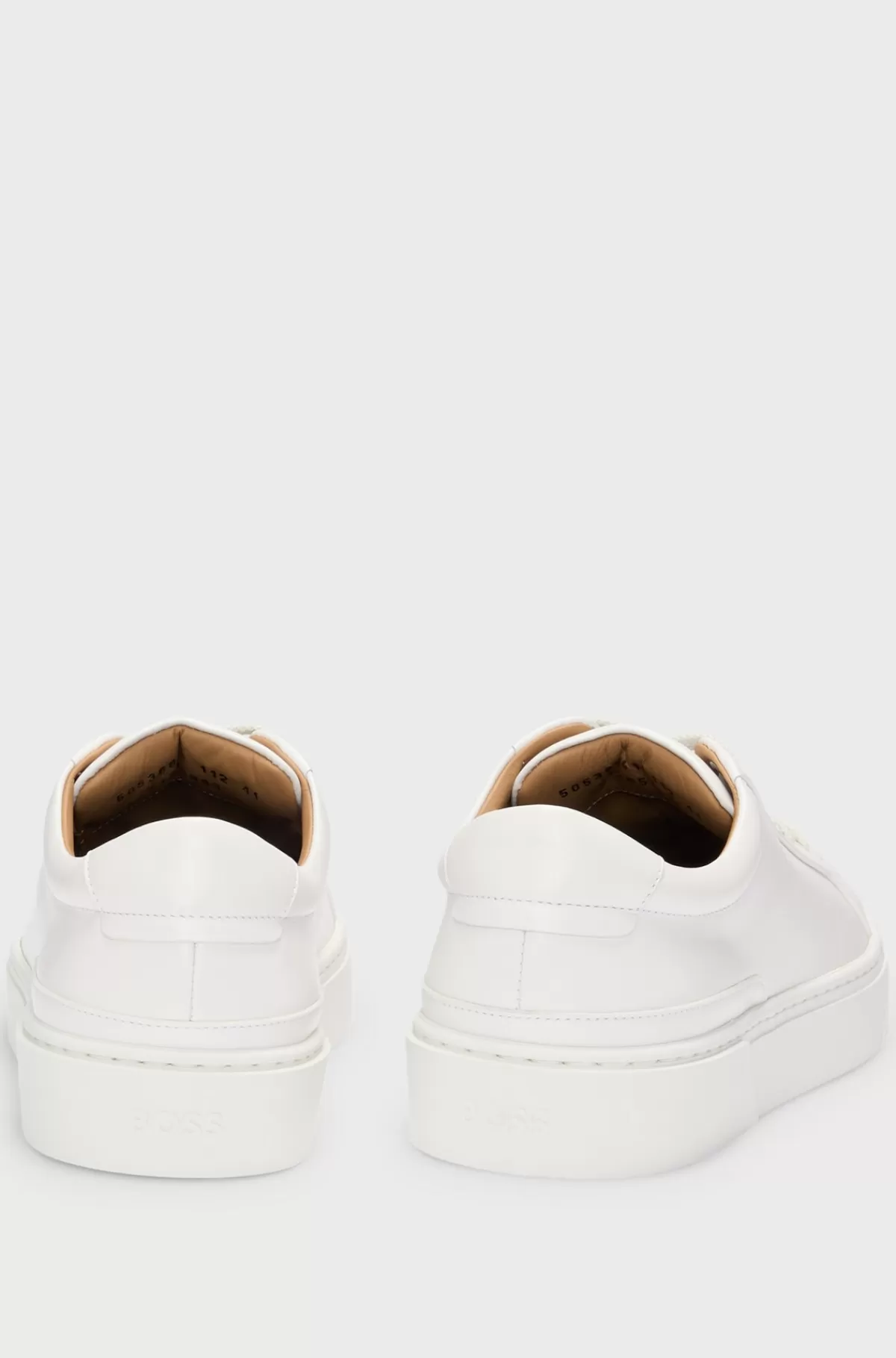 HUGO BOSS Sneakers Med Low Cut I Gary-læder Med Logo Ved Snørebåndene Hvid Hot