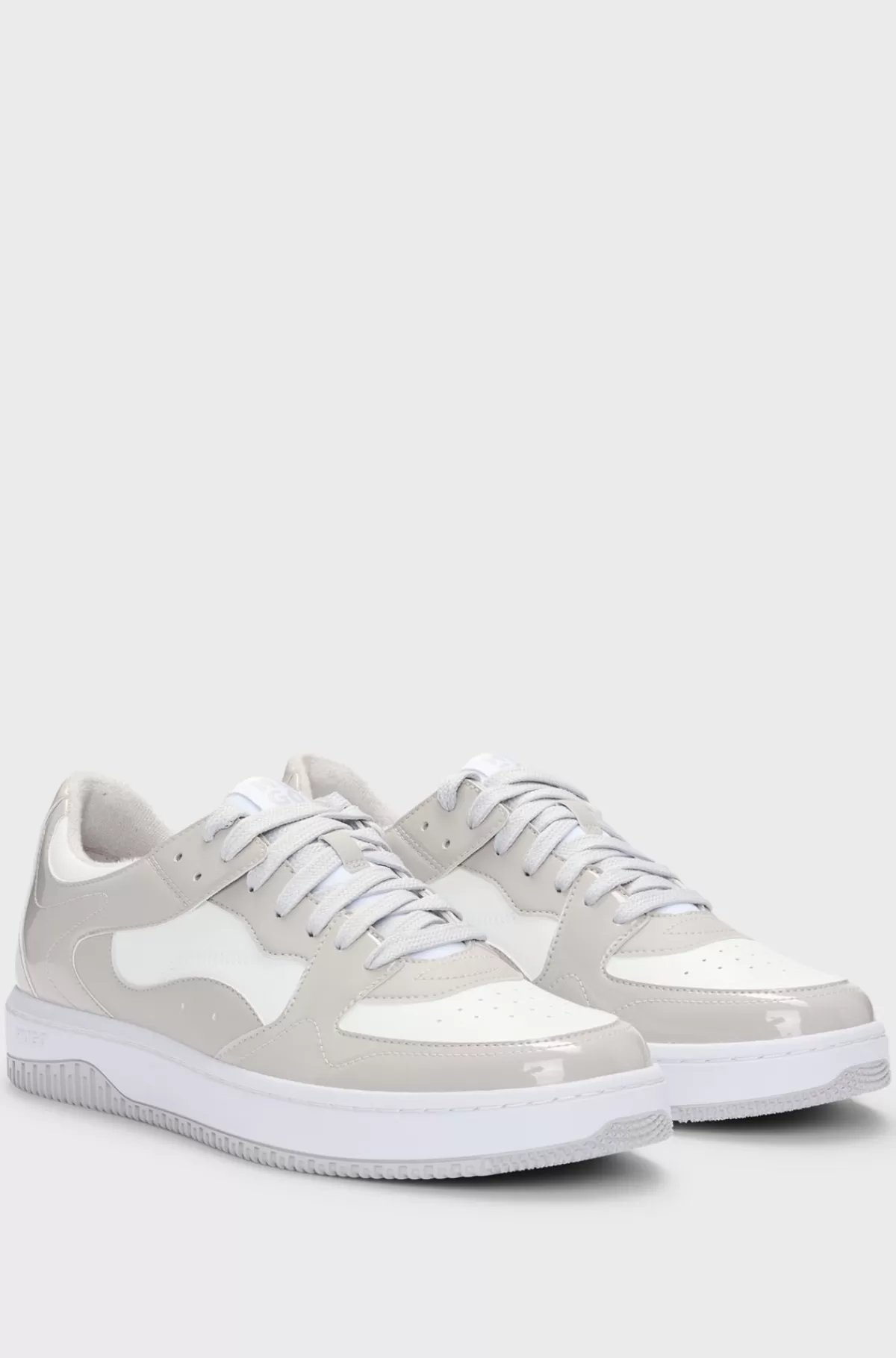 HUGO BOSS Sneakers Med Patenteret Imiteret Læder Lysegrå Hot