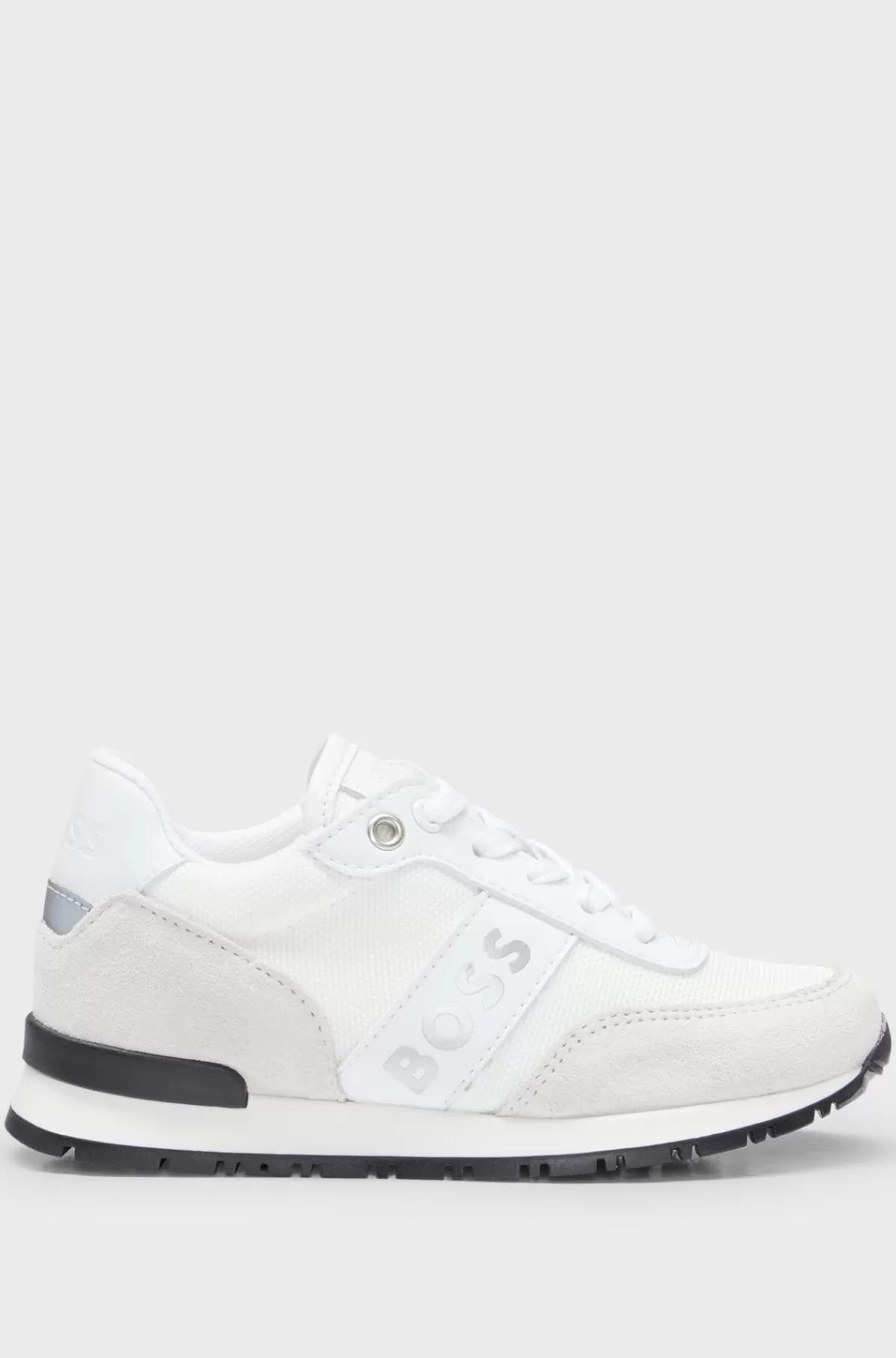 HUGO BOSS Sneakers Til Børn I Blandede Materialer Med Logo I Kontrastfarve Hvid Store