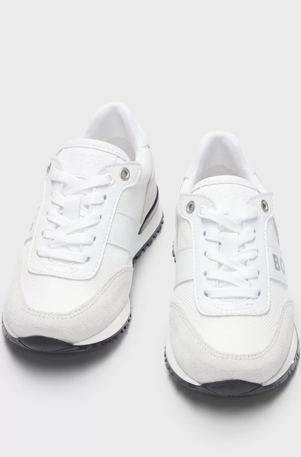 HUGO BOSS Sneakers Til Børn I Blandede Materialer Med Logo I Kontrastfarve Hvid Store