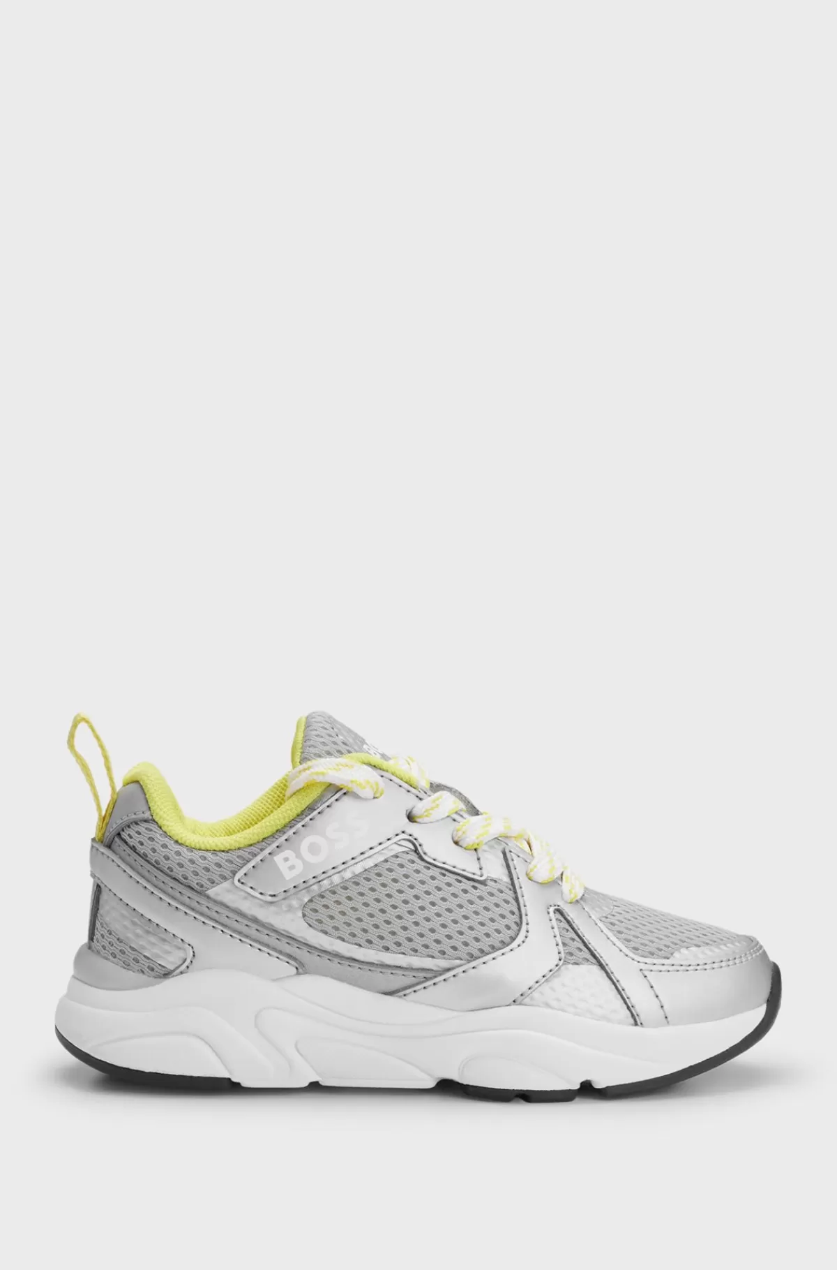 HUGO BOSS Sneakers Til Børn I Blandede Materialer Med Metallisk Imiteret Læder Sølv Cheap