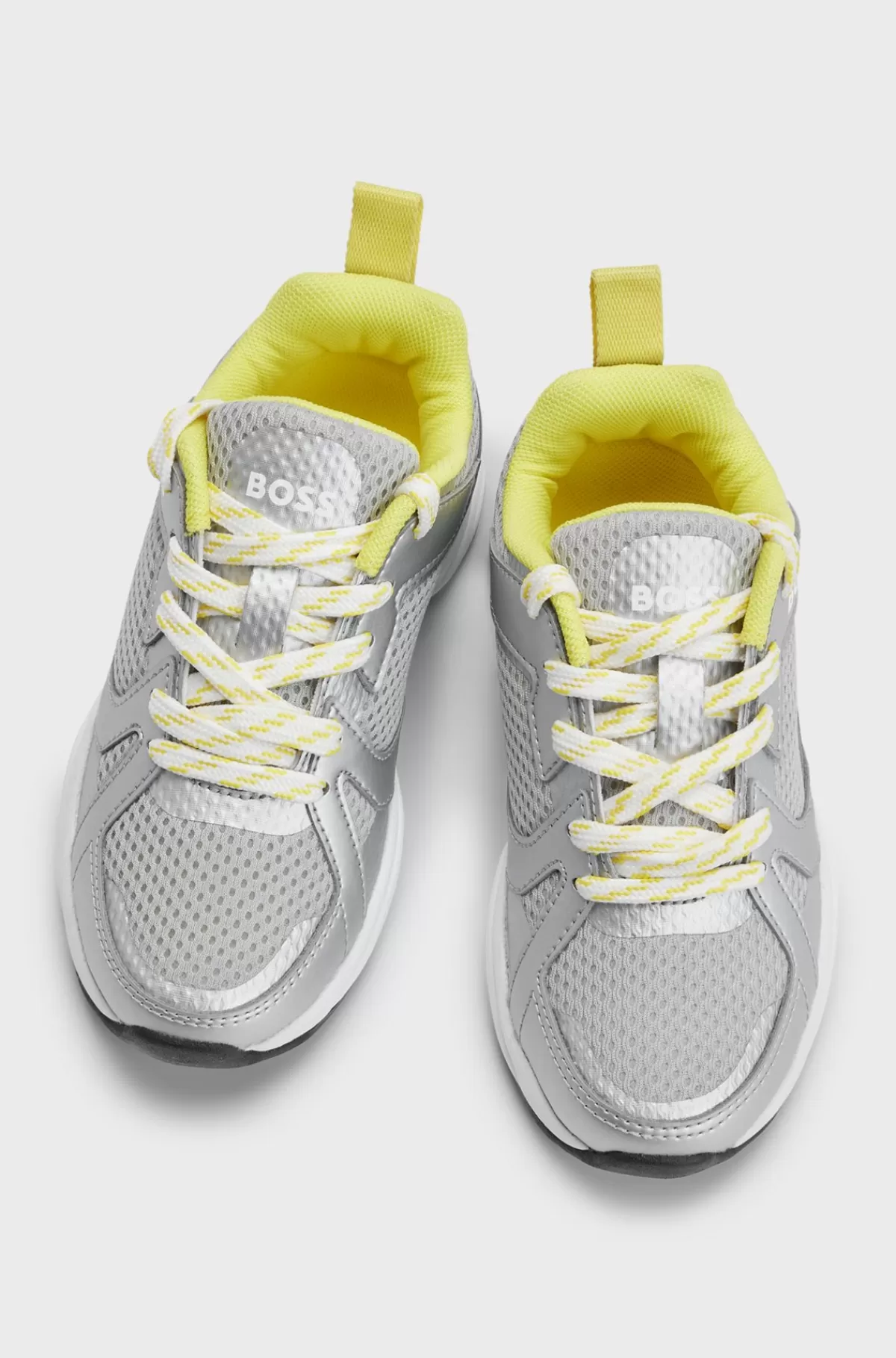 HUGO BOSS Sneakers Til Børn I Blandede Materialer Med Metallisk Imiteret Læder Sølv Cheap