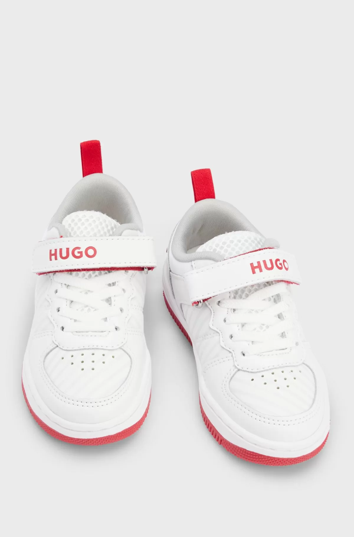 HUGO BOSS Sneakers Til Børn I Imiteret Læder Og Mesh Med Brandet Rem Hvid Hot