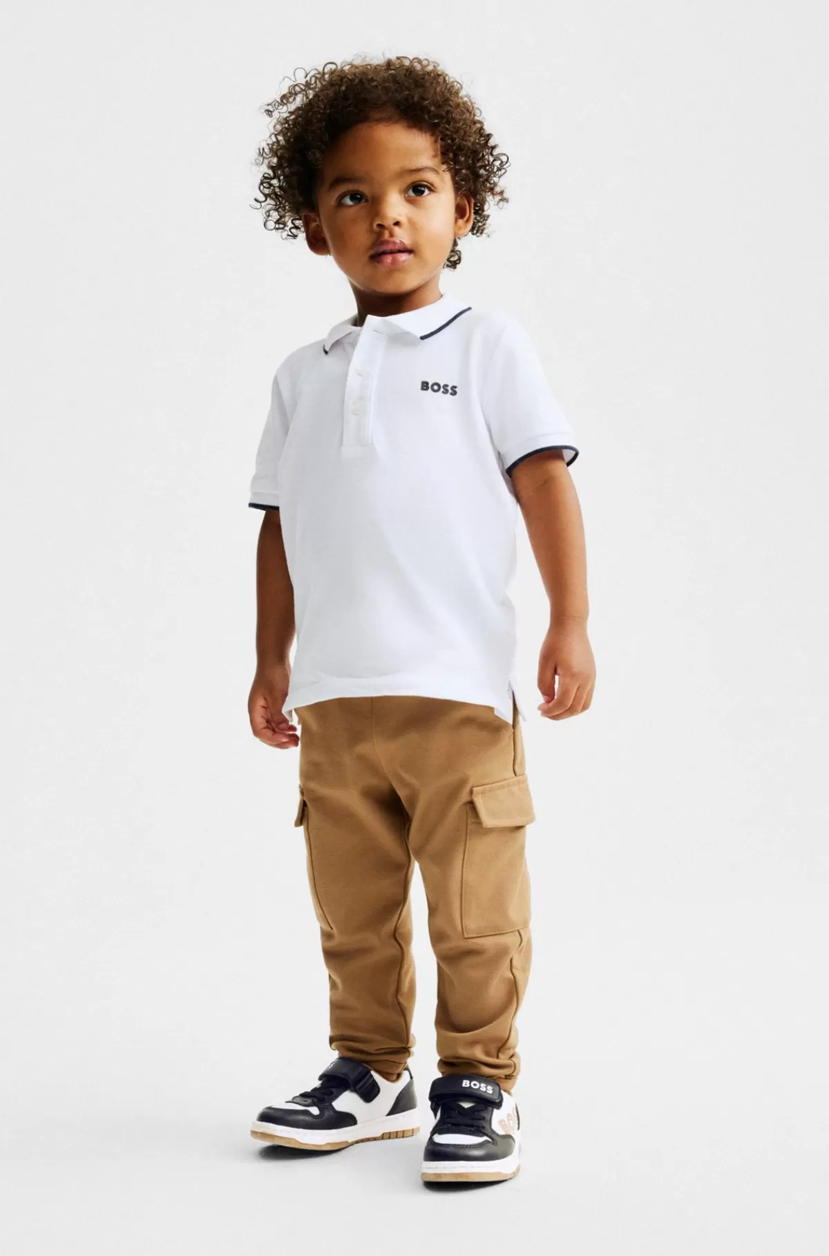 HUGO BOSS Sneakers Til Børn I Kanvas Og Læder Med Brandet Rem Sort Shop