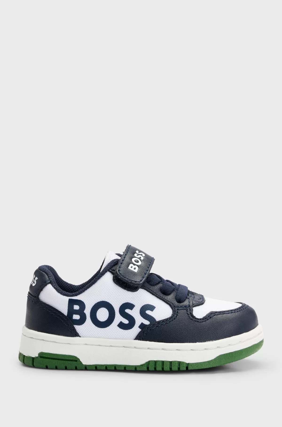 HUGO BOSS Sneakers Til Børn I Kanvas Og Læder Med Brandet Rem Mørkeblå Best Sale