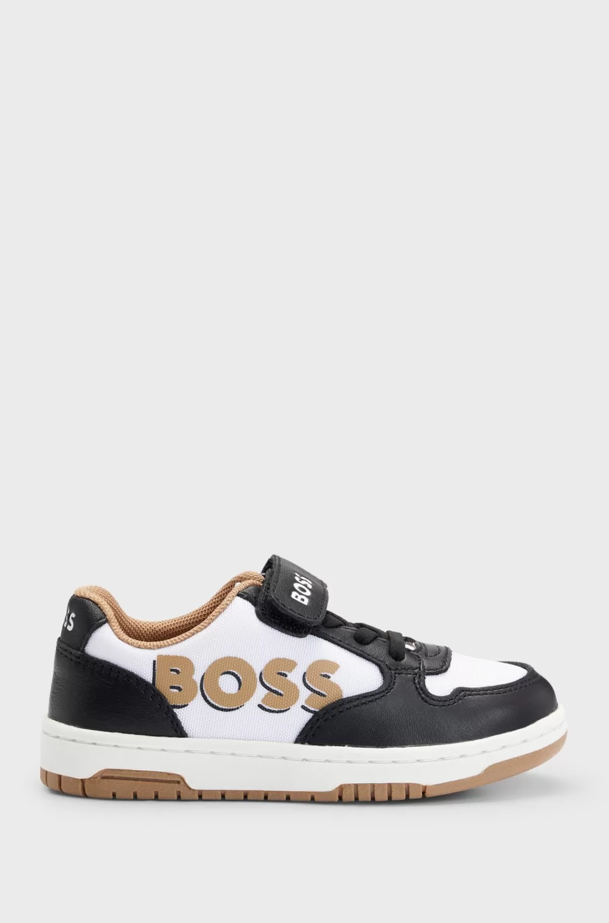HUGO BOSS Sneakers Til Børn I Kanvas Og Læder Med Brandet Rem Sort Shop