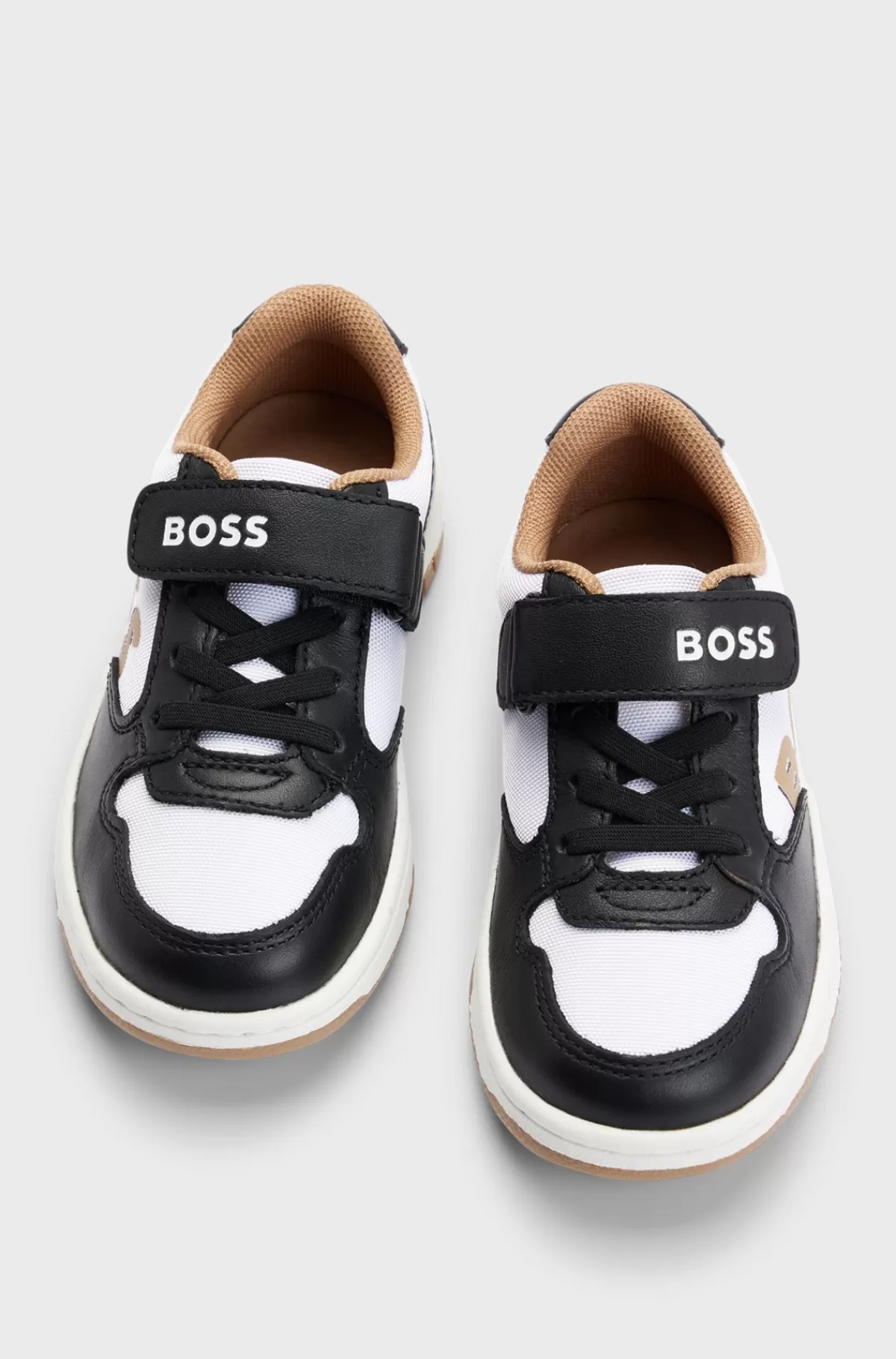 HUGO BOSS Sneakers Til Børn I Kanvas Og Læder Med Brandet Rem Sort Shop