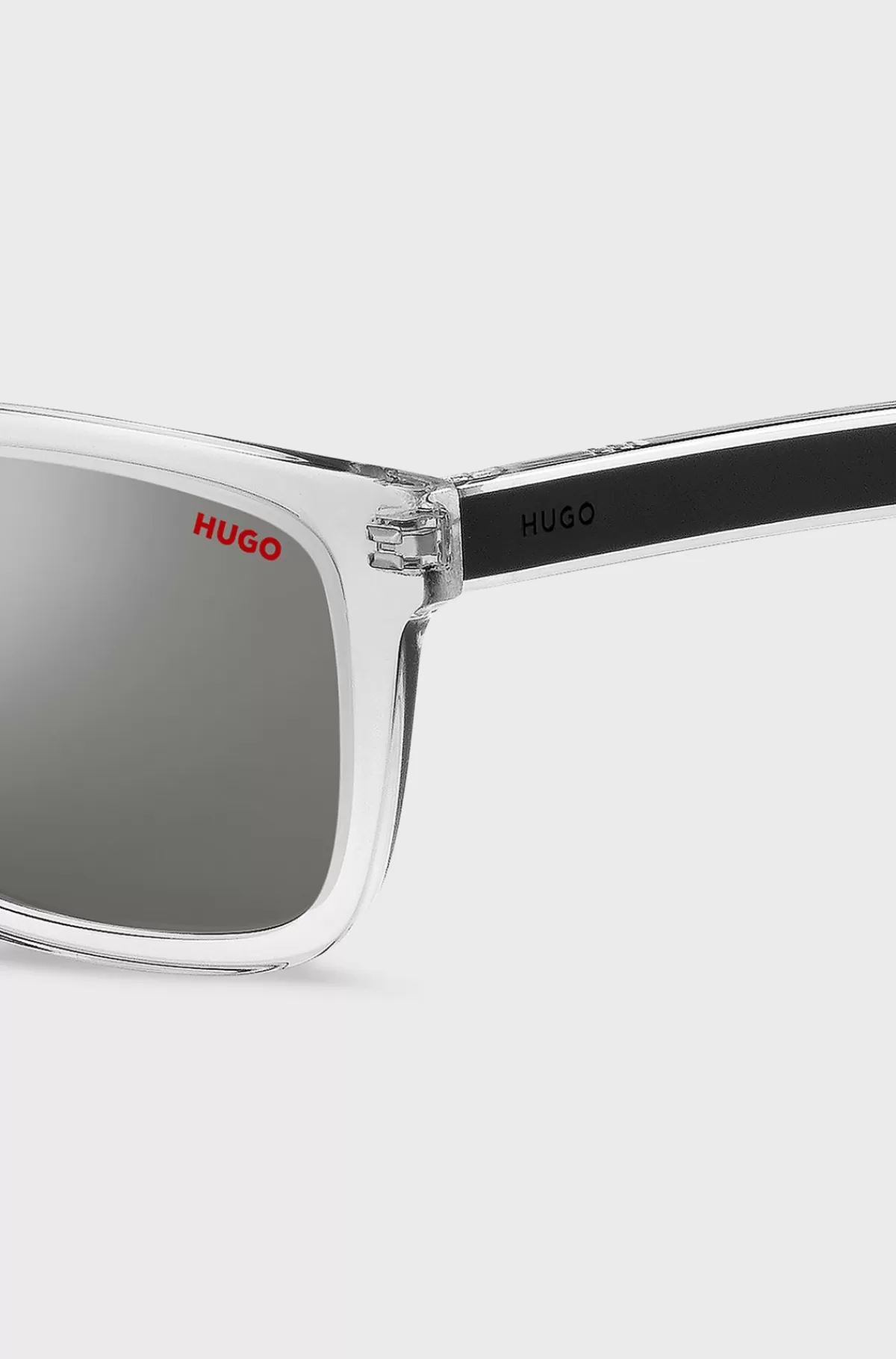 HUGO BOSS Solbriller I Acetat Med Sorte Stænger Med Accenttone Gennemsigtig Store
