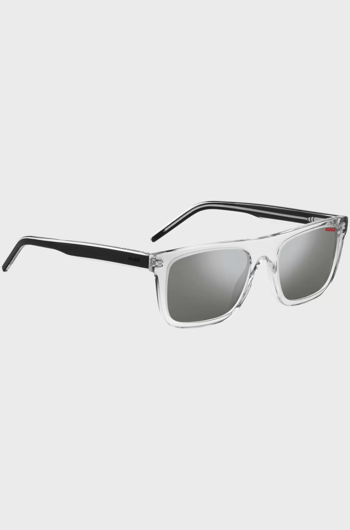 HUGO BOSS Solbriller I Acetat Med Sorte Stænger Med Accenttone Gennemsigtig Store