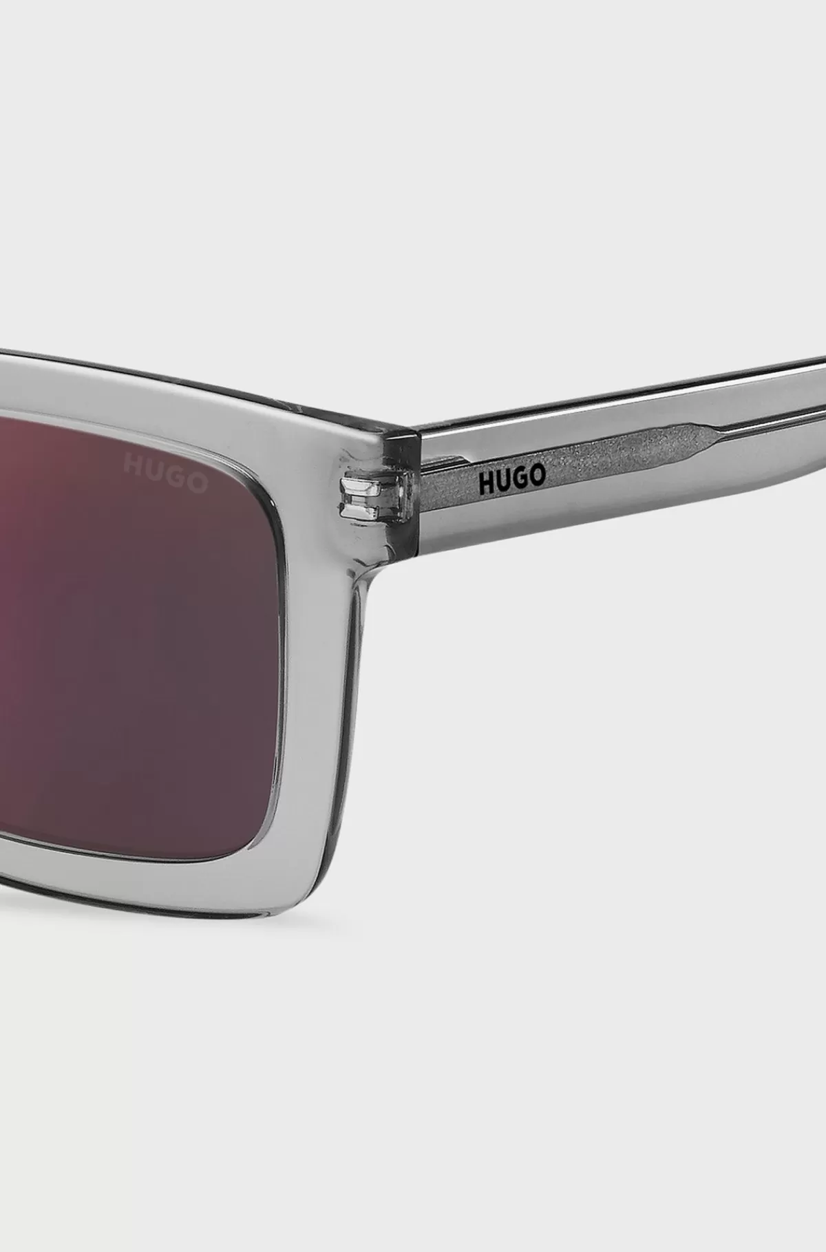 HUGO BOSS Solbriller I Gennemsigtigt Acetat Med Røde Linser Lysegrå Hot