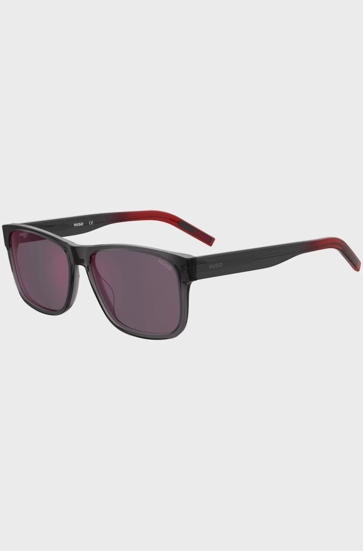 HUGO BOSS Solbriller I Og Rød Gennemsigtig Acetat Grå Fashion