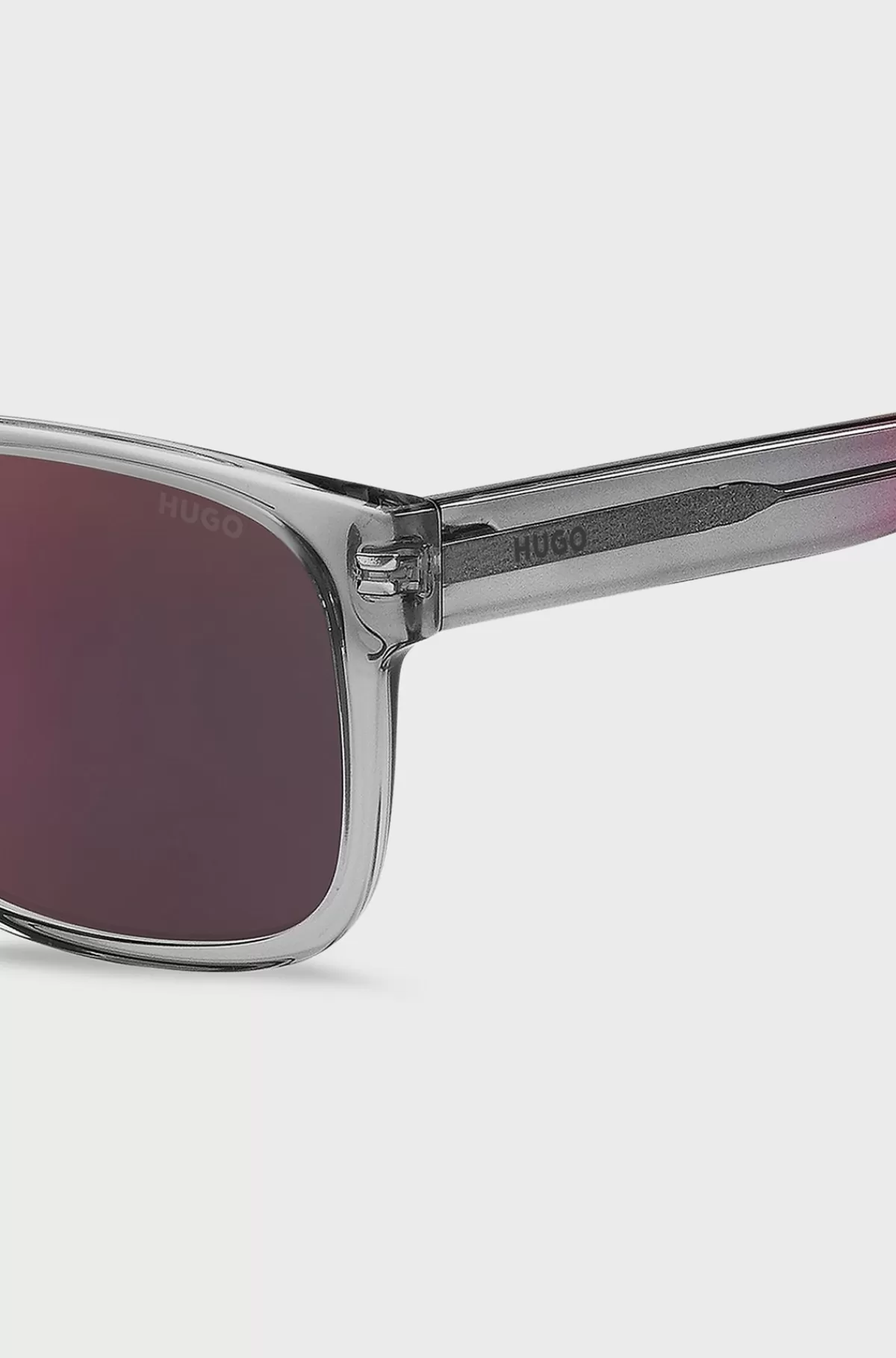 HUGO BOSS Solbriller I Og Rød Gennemsigtig Acetat Grå Fashion