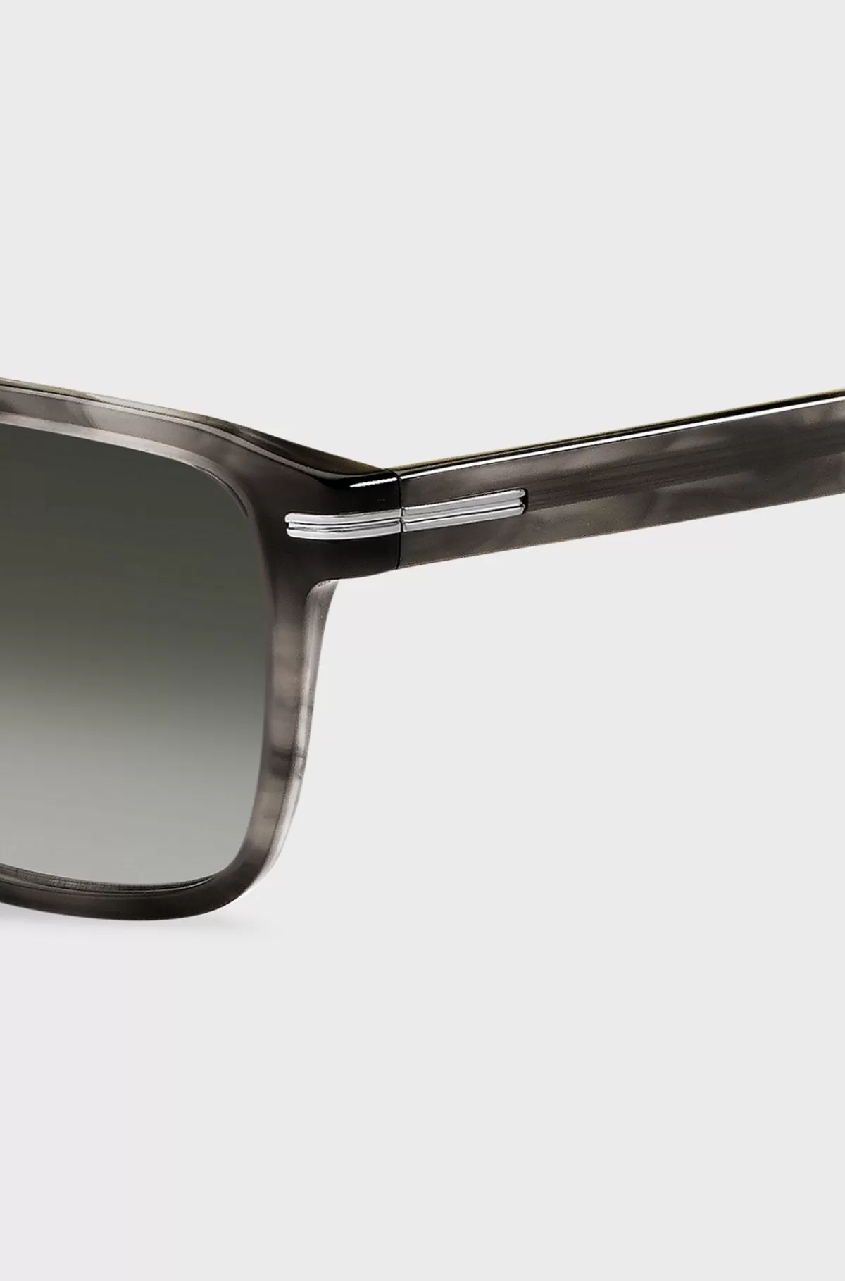 HUGO BOSS Solbriller I Grå-acetat Med Signaturmetal Mønstret Flash Sale