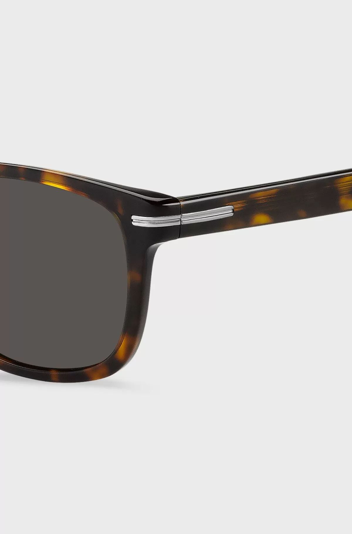 HUGO BOSS Solbriller I Havana-acetat Med Sølvfarvet Metal Brun New