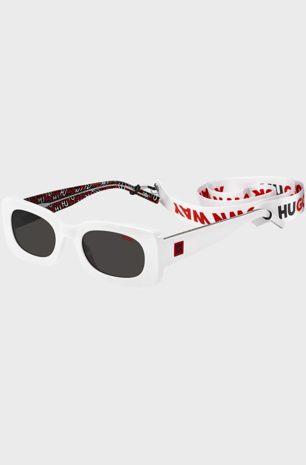 HUGO BOSS Solbriller I t Acetat Med Aftagelig Sloganstrop Hvid Discount