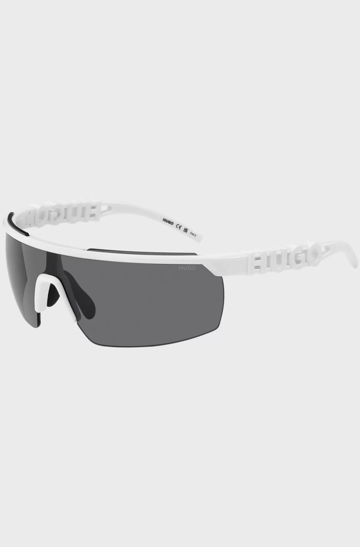 HUGO BOSS Solbriller I Maskestil I Med 3D-logo På Stængerne Hvid Fashion