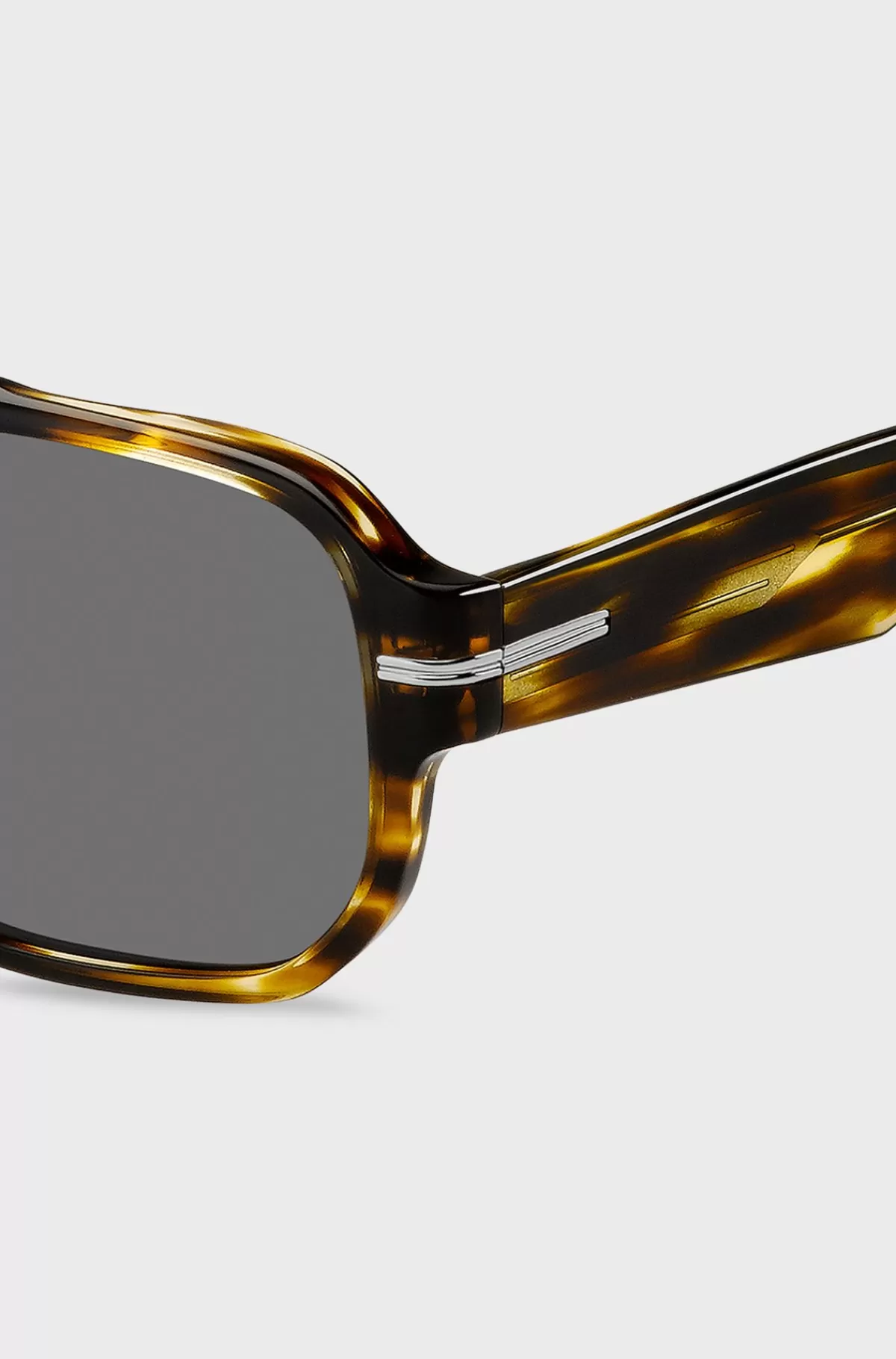 HUGO BOSS Solbriller I Mønstret Acetat Med Sølvfarvede Detaljer Brun Fashion