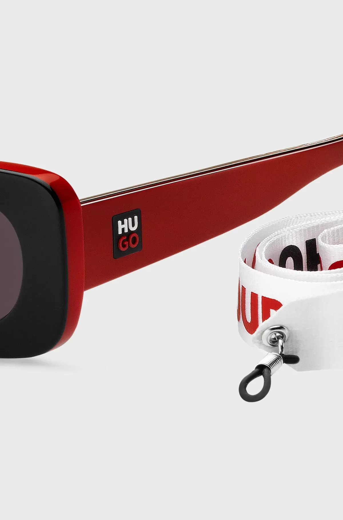 HUGO BOSS Solbriller I t Og Sort Acetat Med Aftagelig Slogan-strop Rød Flash Sale