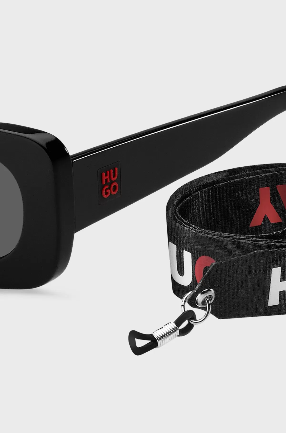 HUGO BOSS Solbriller I Acetat Med Aftagelig Slogan-strop Sort Cheap