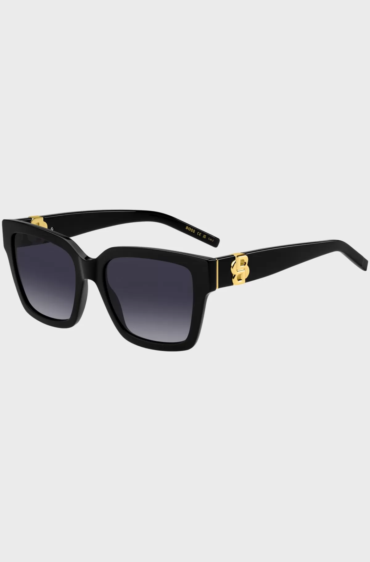 HUGO BOSS Solbriller I Acetat Med Dobbelt B-monogrammer I Guld Sort Best Sale