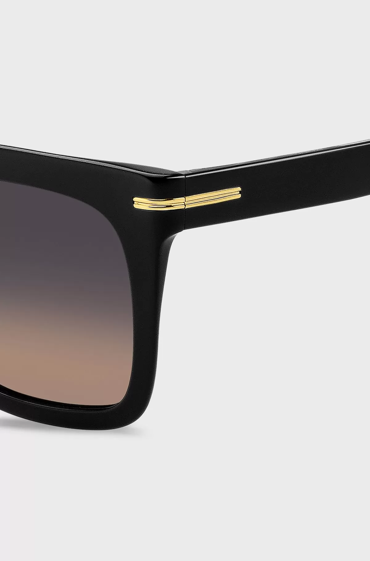 HUGO BOSS Solbriller I Acetat Med Guldfarvet Metal Sort Clearance