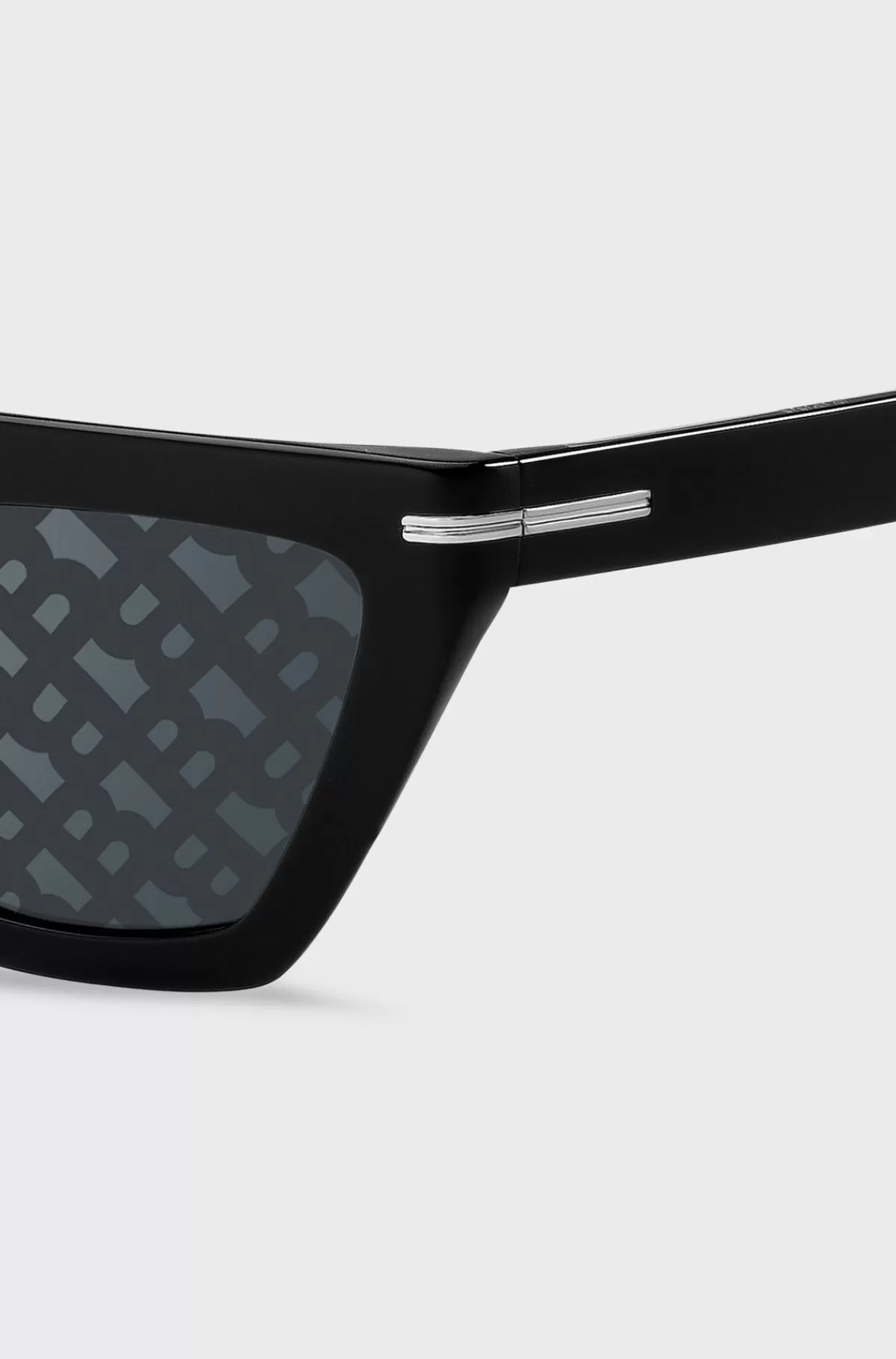 HUGO BOSS Solbriller I Acetat Med Monogrammønstrede Glas Sort Clearance