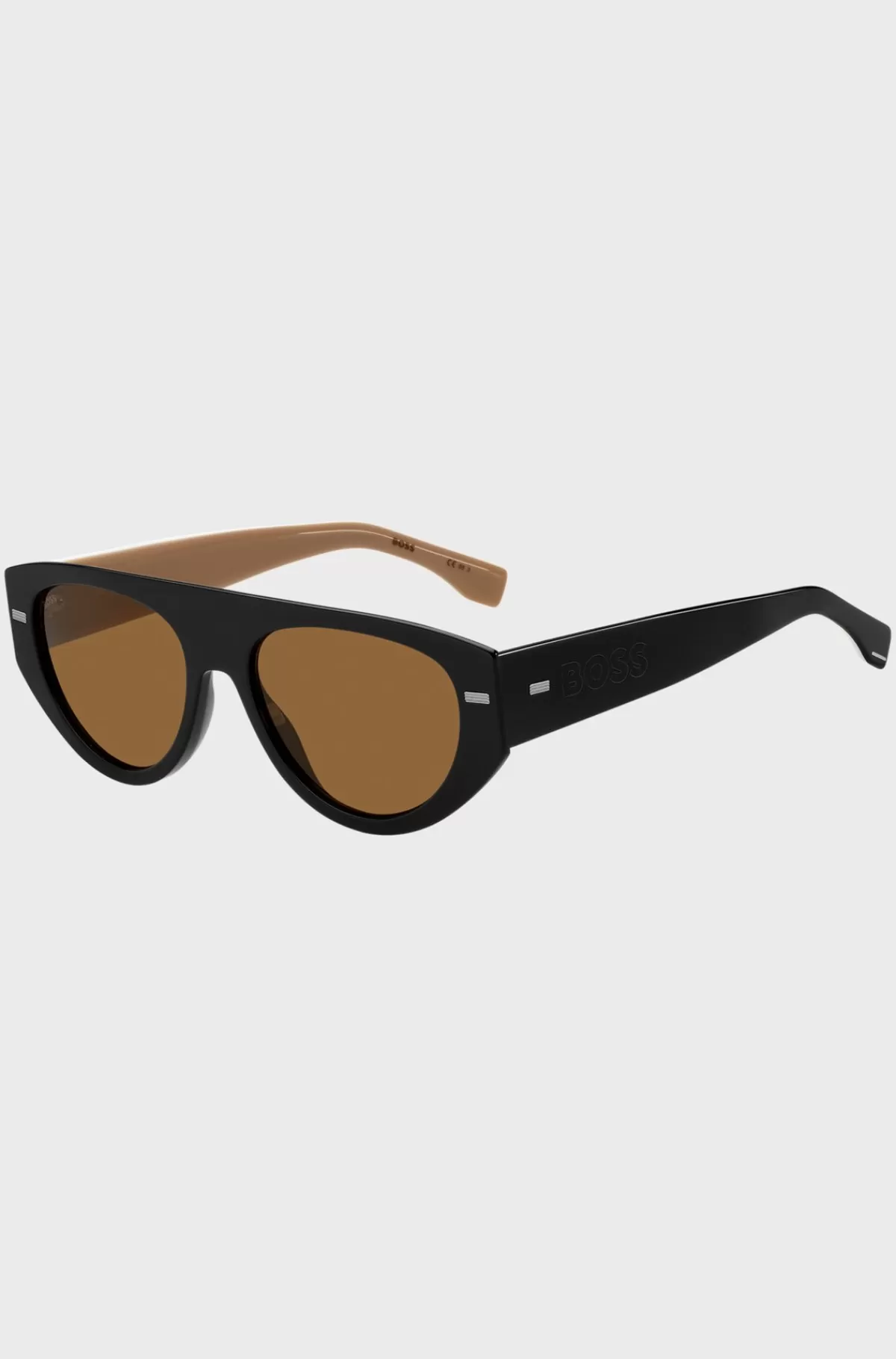 HUGO BOSS Solbriller I Bio-acetat Med Laser-indgraverede Logo-stænger Sort Flash Sale