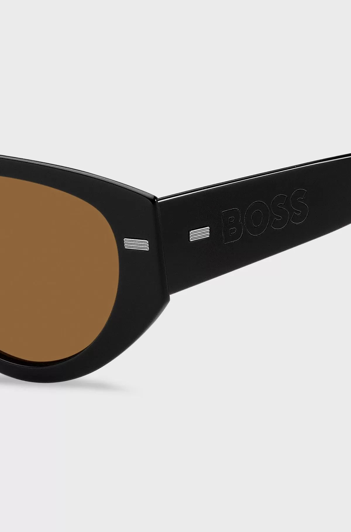HUGO BOSS Solbriller I Bio-acetat Med Laser-indgraverede Logo-stænger Sort Flash Sale