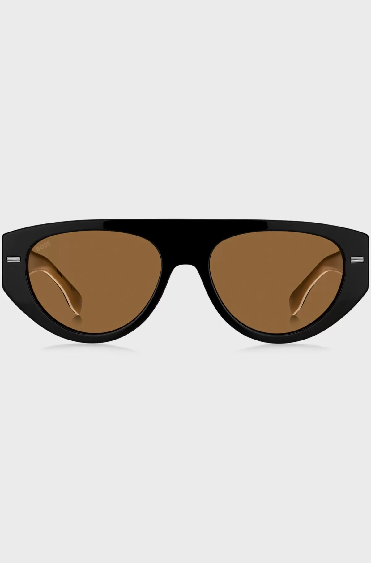 HUGO BOSS Solbriller I Bio-acetat Med Laser-indgraverede Logo-stænger Sort Flash Sale
