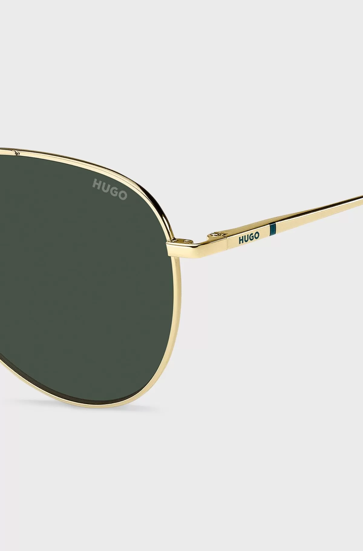 HUGO BOSS Solbriller Med Dobbelt Næsebro I Gyldent Metal Guld Store