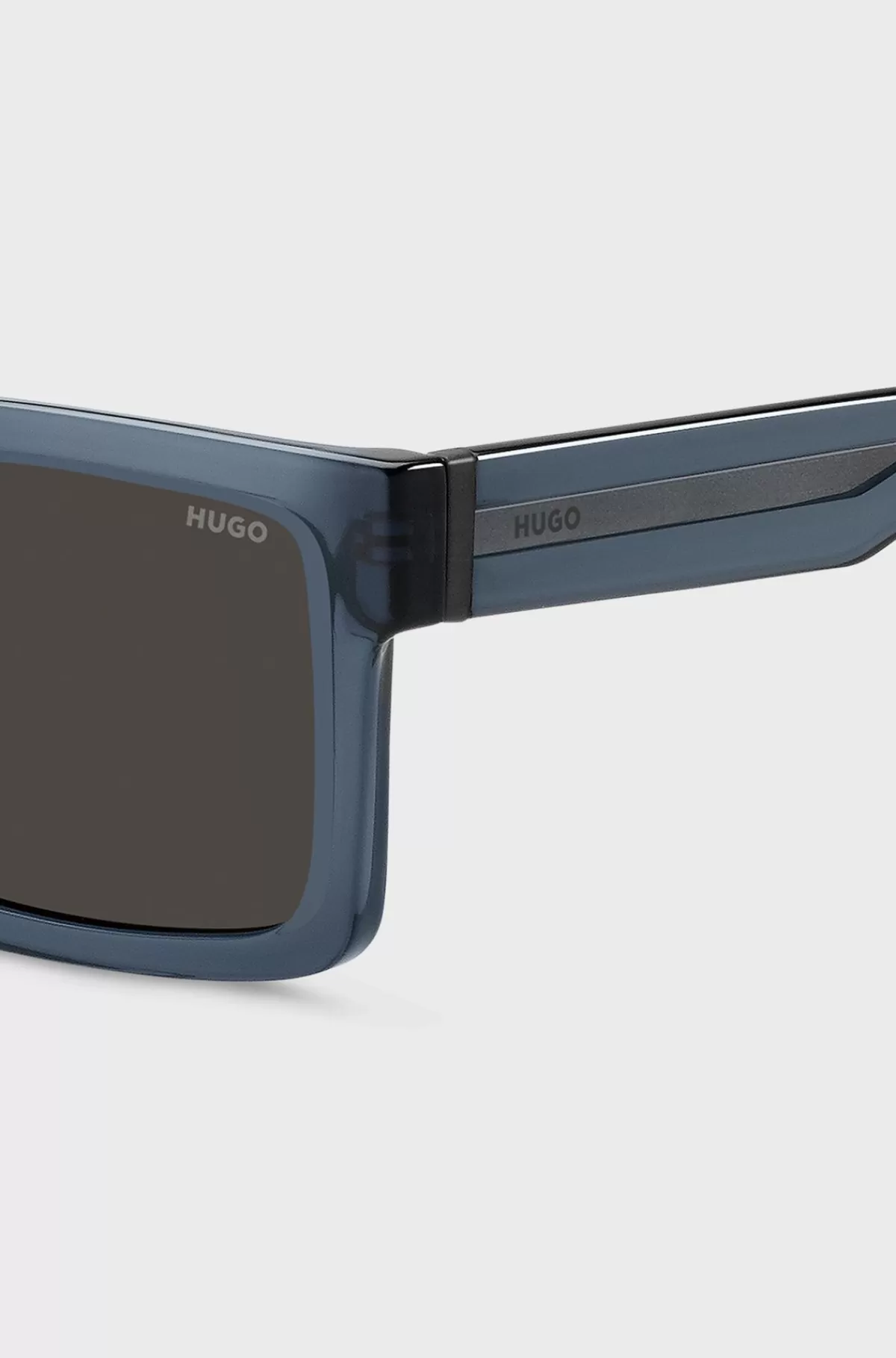 HUGO BOSS Solbriller Med En Gennemsigtig Farve Og Grå Brilleglas Blå Shop