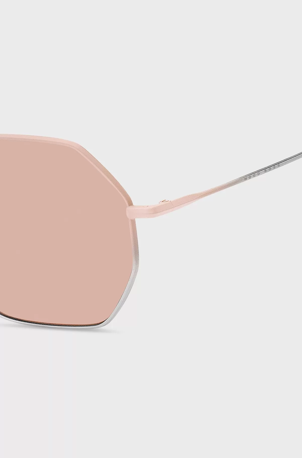 HUGO BOSS Solbriller Med Rørformede Stænger Og Lyserøde Og Sølvfarvede Gradueringer Pink New