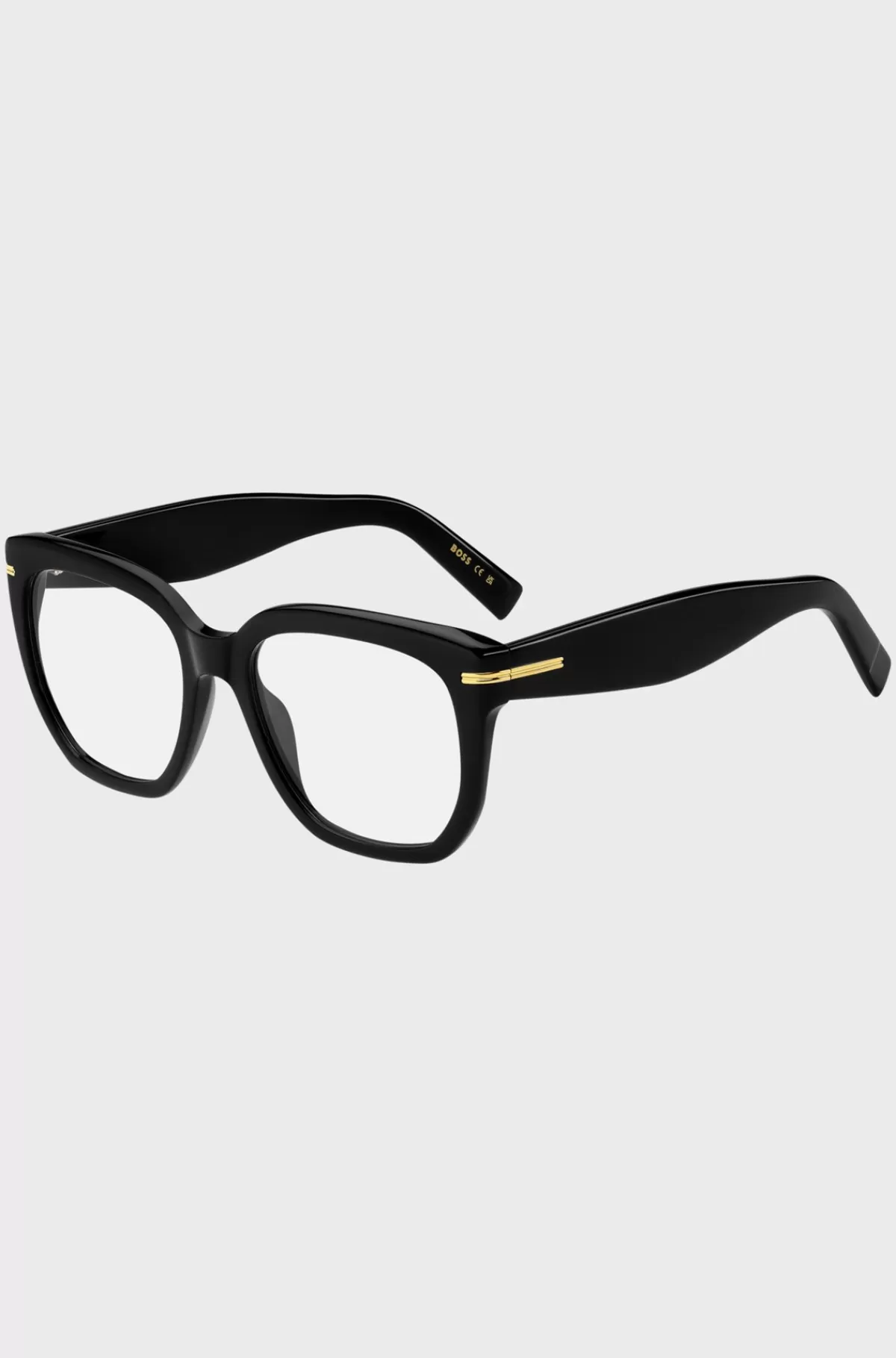 HUGO BOSS Acetatstel Til Briller Med Styrke Med Guldfarvede Hængsler Sort Best Sale