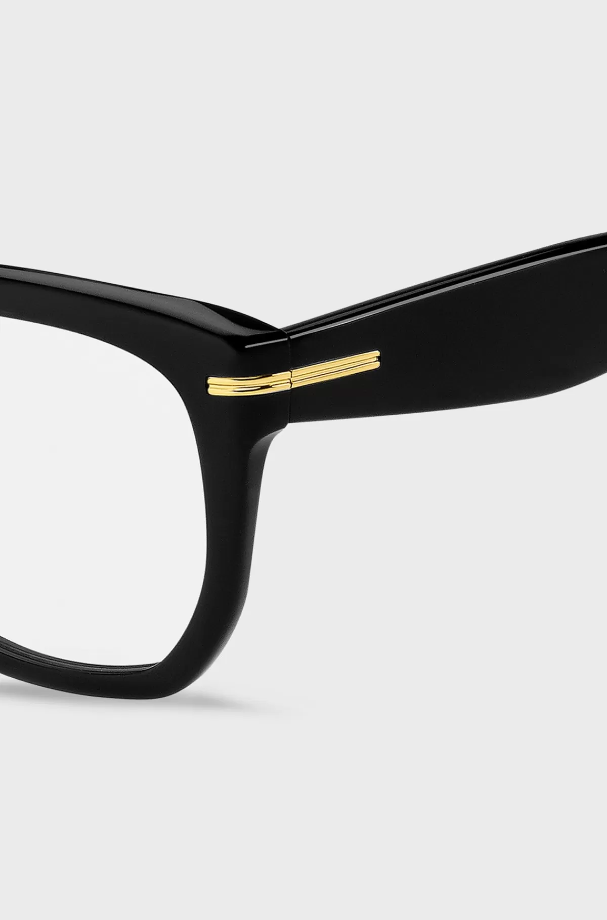 HUGO BOSS Acetatstel Til Briller Med Styrke Med Guldfarvede Hængsler Sort Best Sale