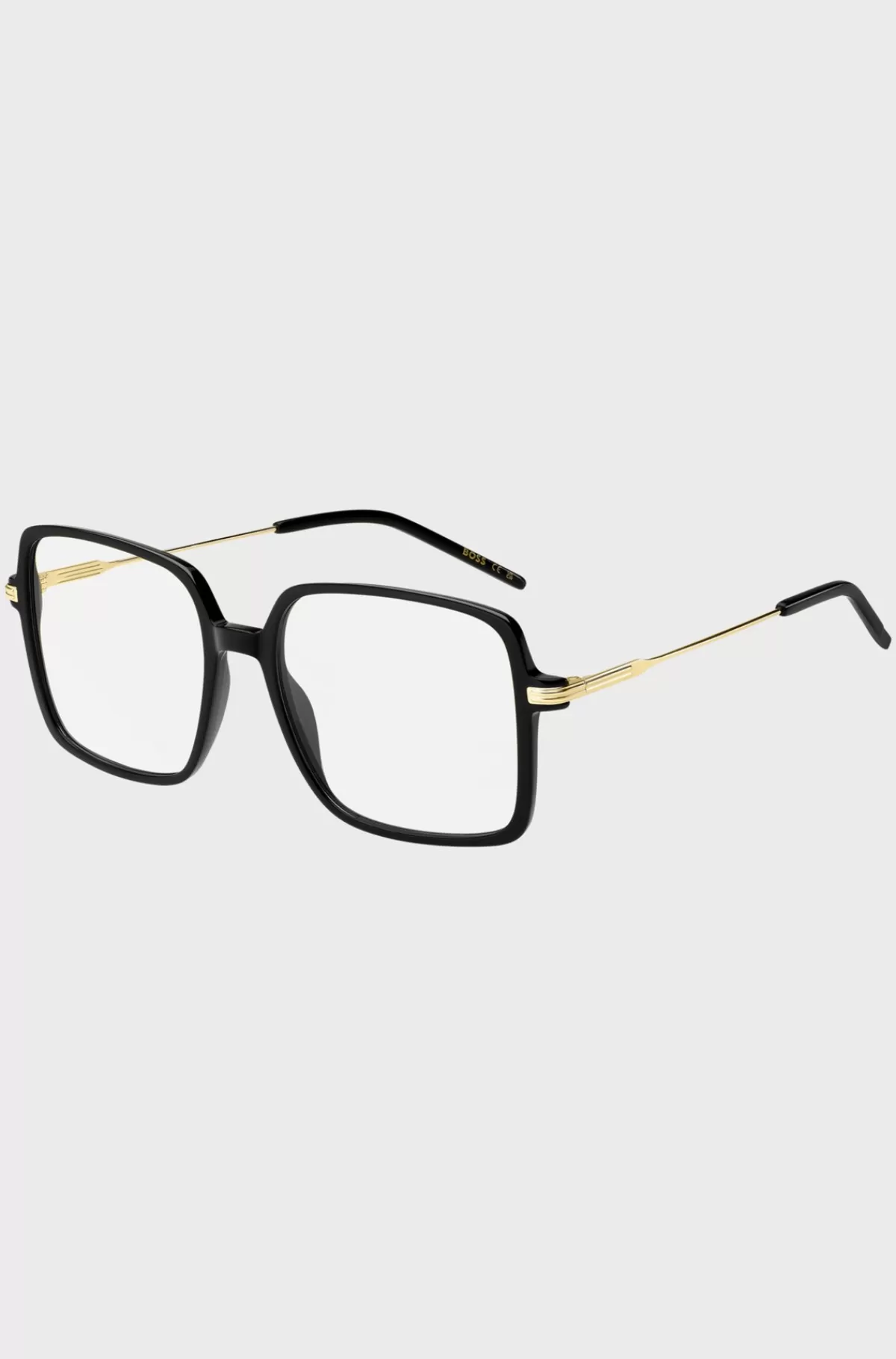 HUGO BOSS Acetatstel Til Briller Med Styrke Med Guldfarvede Stænger Sort Cheap