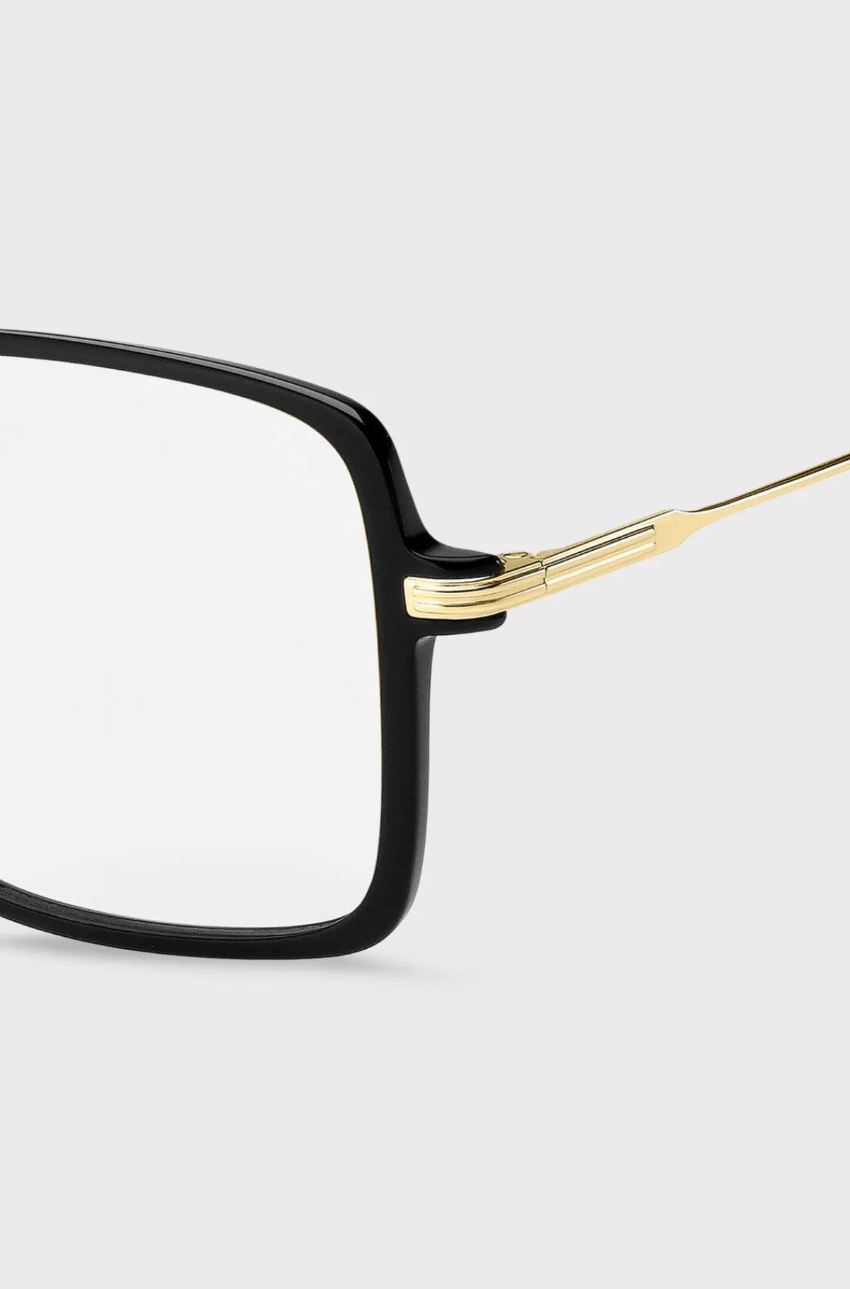 HUGO BOSS Acetatstel Til Briller Med Styrke Med Guldfarvede Stænger Sort Cheap