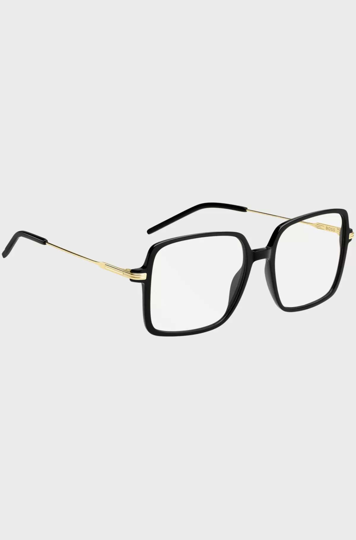 HUGO BOSS Acetatstel Til Briller Med Styrke Med Guldfarvede Stænger Sort Cheap