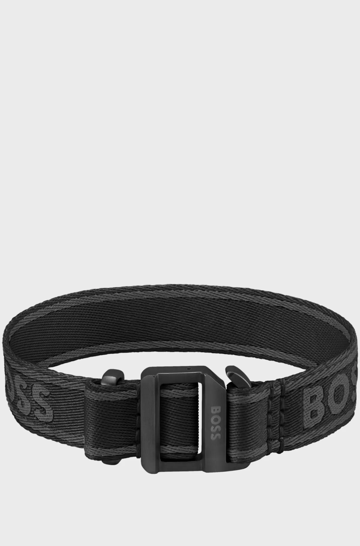 HUGO BOSS Armbånd Med Vævet Logorem Og Justerbart Spænde Sort Hot