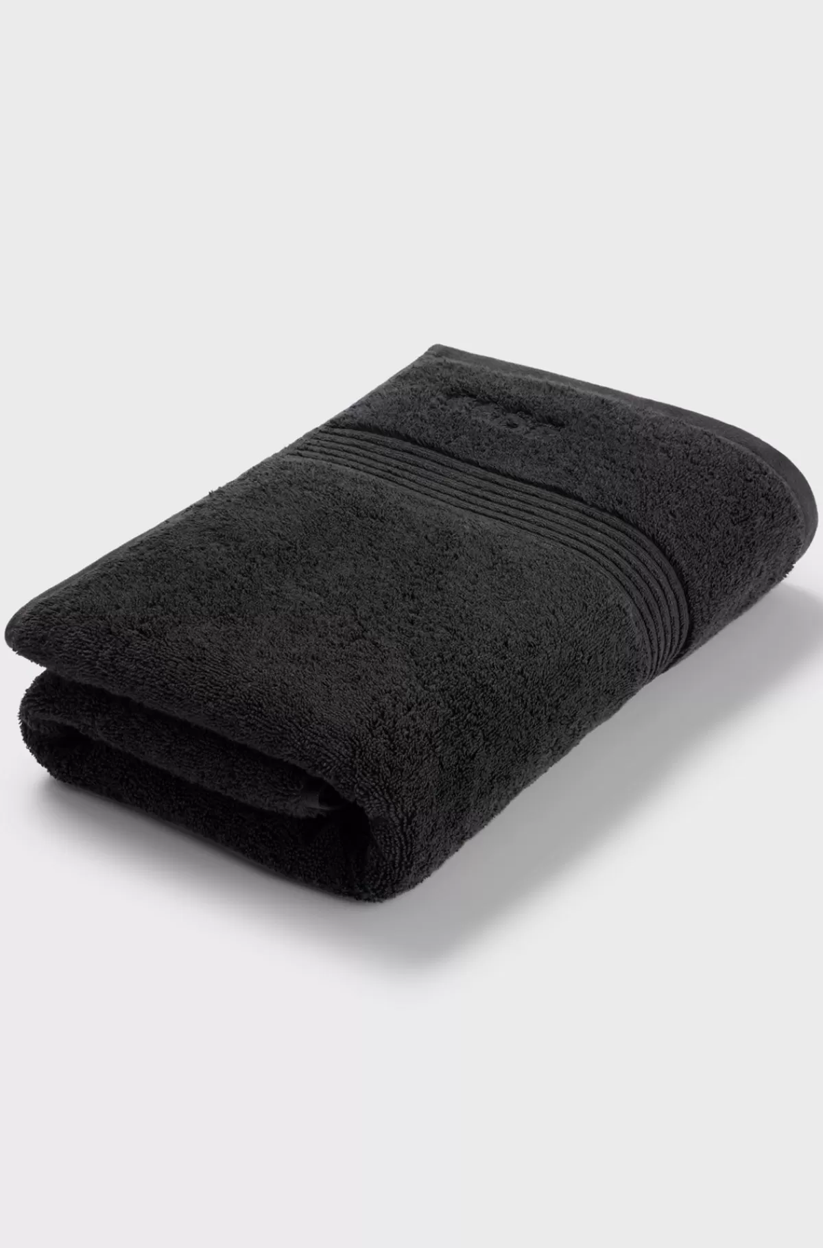 HUGO BOSS Badehåndklæde I ægæisk Bomuld Med Tone-i-tone-logo Sort New