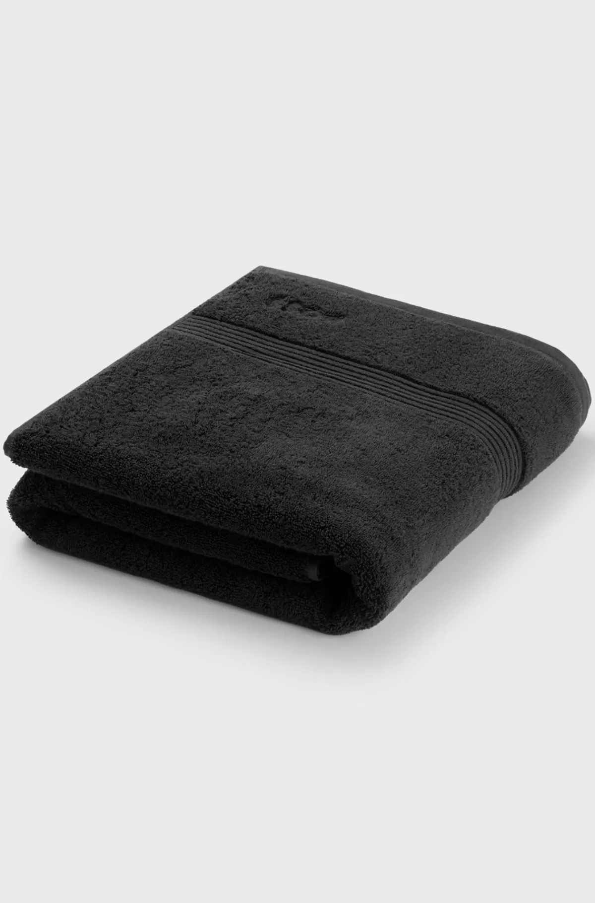 HUGO BOSS Badehåndklæde I ægæisk Bomuld Med Tone-i-tone-logo Sort Outlet